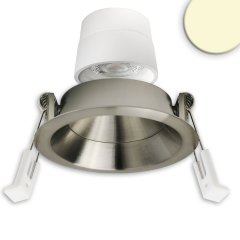 Schwenkbarer LED B�ro-/Einbaustrahler Back68, nickel geb., 5W, CRI90, 3000K warmwei�, rund, UGR<12, 
