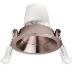 Schwenkbarer LED B�ro-/Einbaustrahler Back68, rosegold, 5W, CRI90, 2700K warmwei�, rund, UGR<12, dim