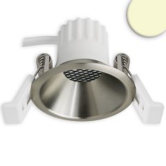 LED Einbaustrahler BACK45, nickel geb�rstet, 5W, CRI90, 3000K warmwei�, Honeycomb, dimmbar