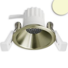 LED Einbaustrahler BACK45, messing geb�rstet, 5W, CRI90, 3000K warmwei�, Honeycomb, dimmbar