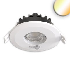 LED Einbauleuchte Vario-68 mit PIR-Sensor 6W, ColorSwitch 2700/3000/4000/6000K, IP65, wei�