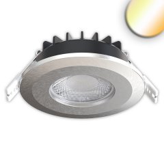 LED Einbauleuchte Vario-68, 6W, 60�, ColorSwitch 2700/3000/4000/6000K, IP65, CRI90, nickel geb�rstet