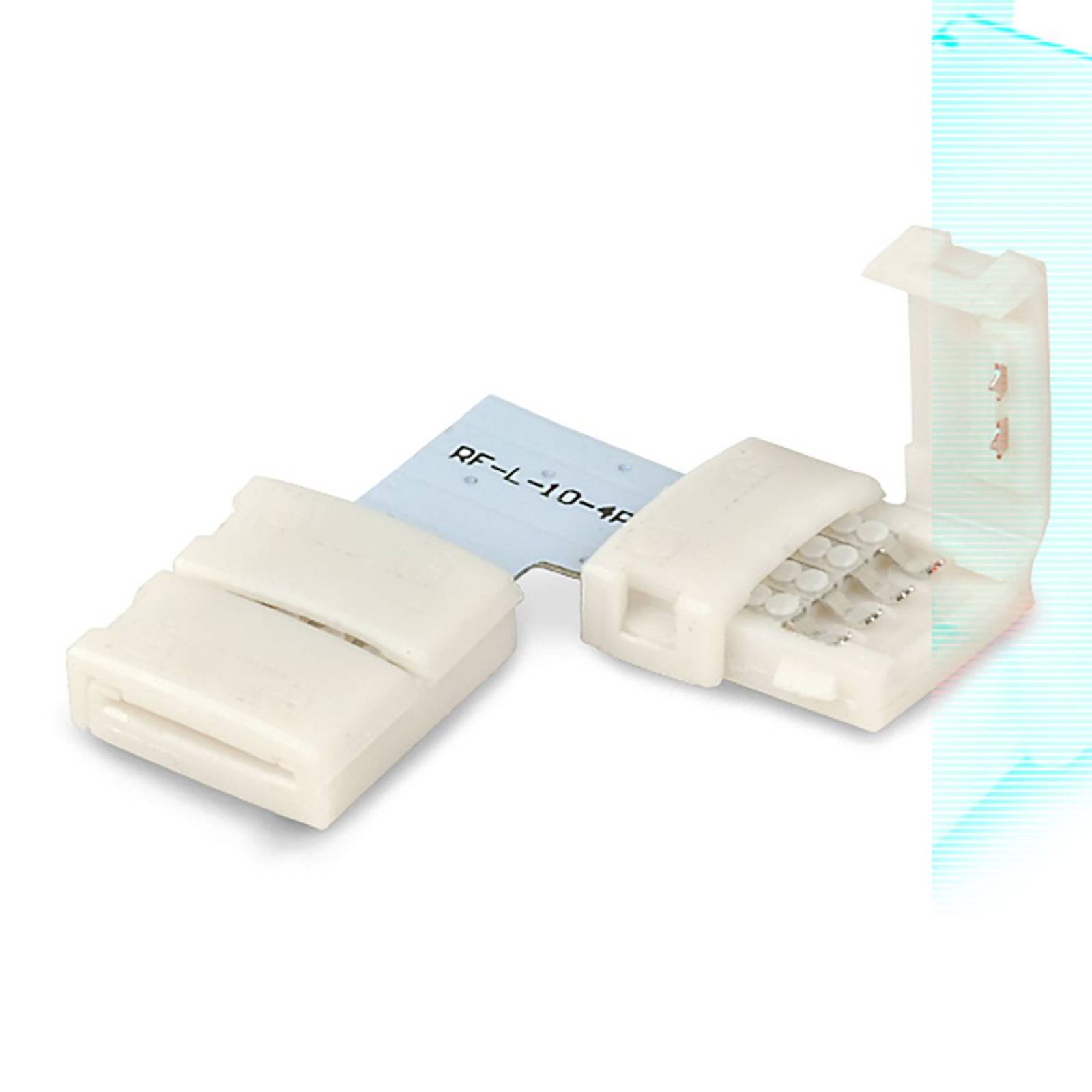 ISOLED C1-410 LED Stripe Clip Eck Verbinder 4 polig, wei� f�r Breite 10mm