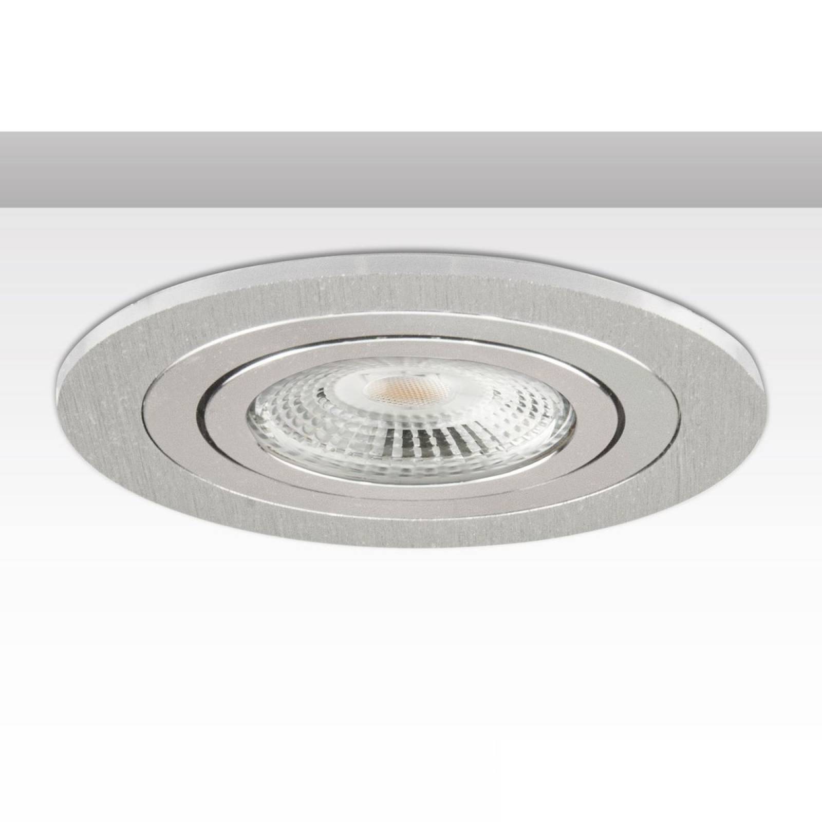 ISOLED Einbaurahmen f. Downlight Kombi f�r GU10/MR16, Alu geb�rstet und Alu geb�rstet