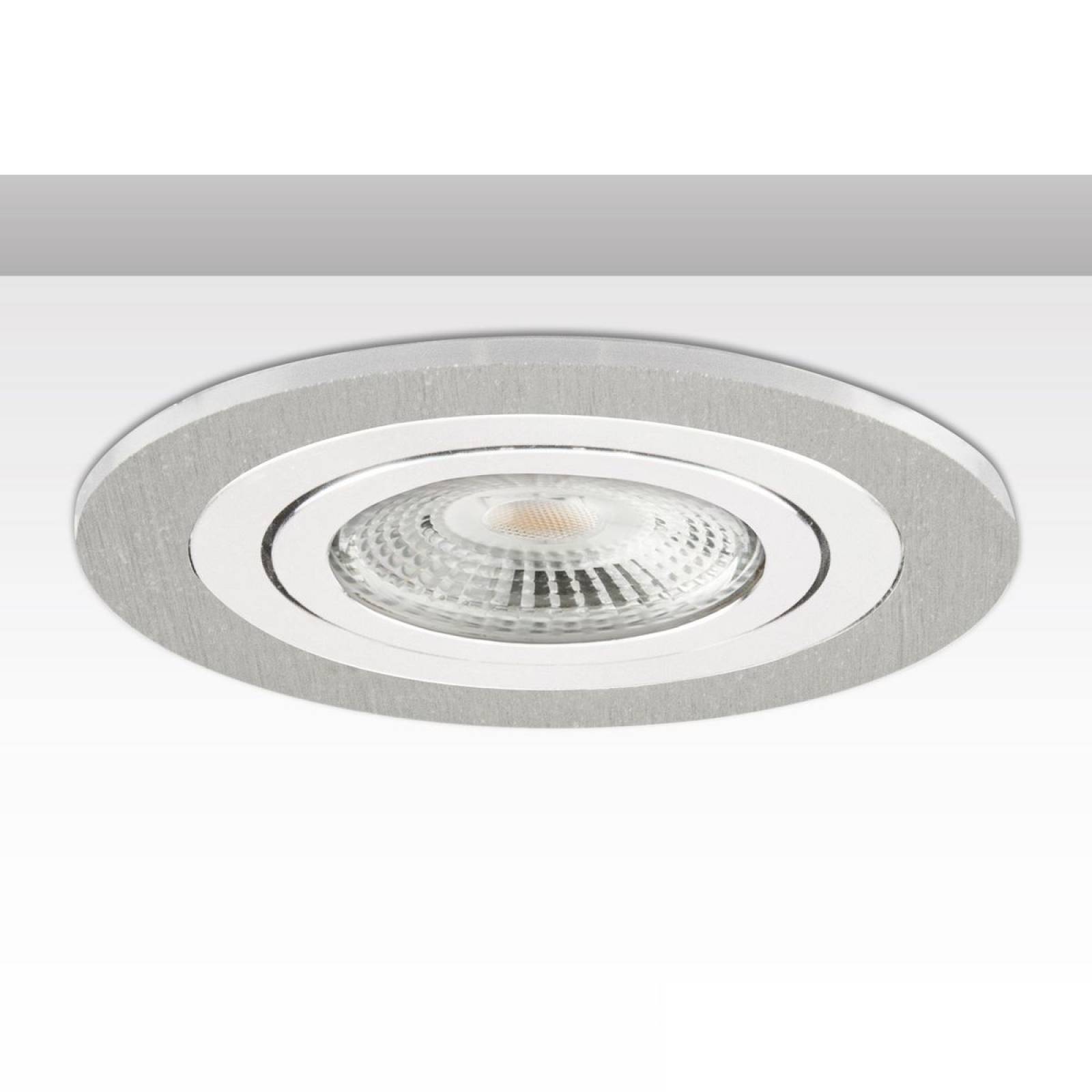 ISOLED Einbaurahmen f. Downlight Kombi f�r GU10/MR16, Alu geb�rstet und Alu wei�