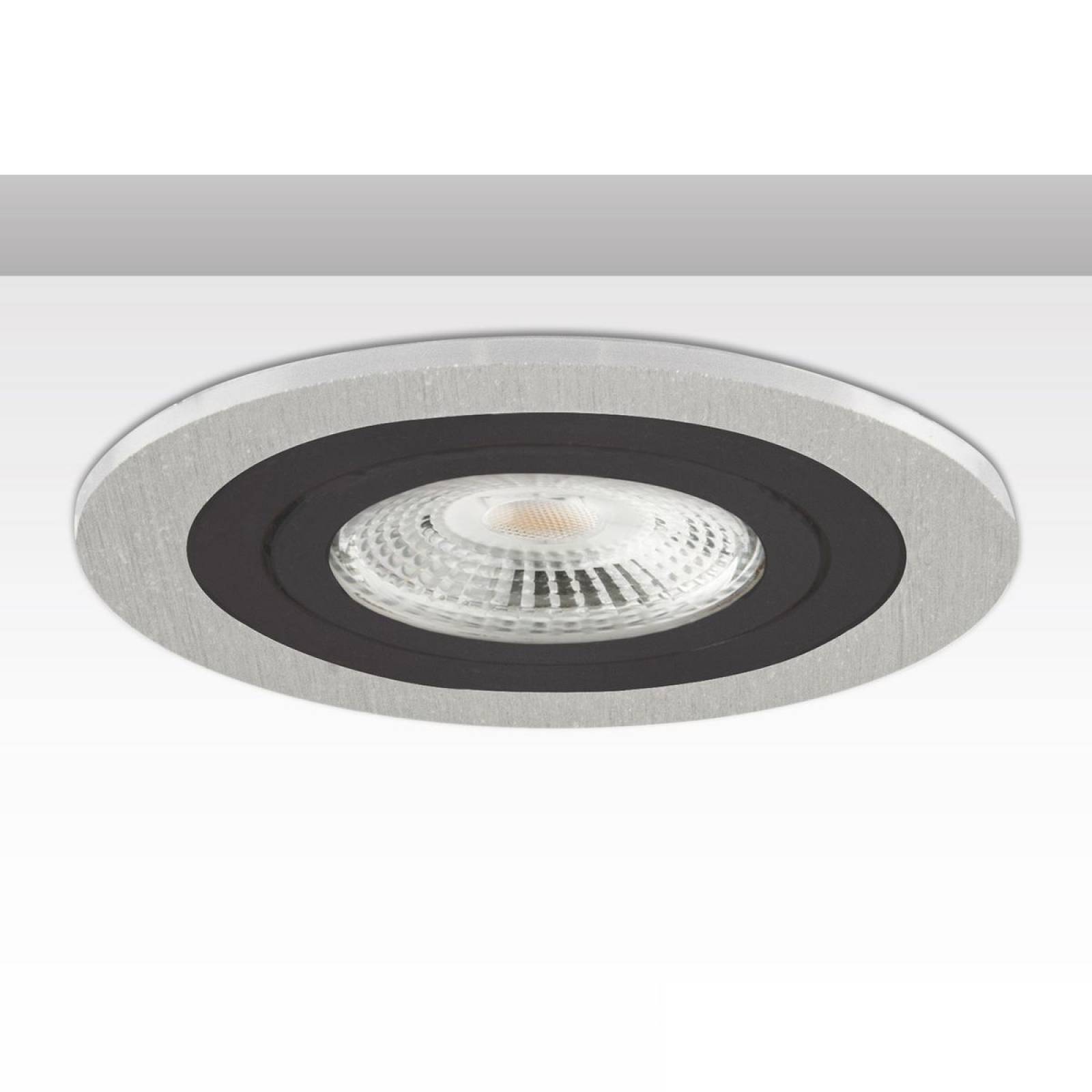 ISOLED Einbaurahmen f. Downlight Kombi f�r GU10/MR16, Alu geb�rstet und schwarz