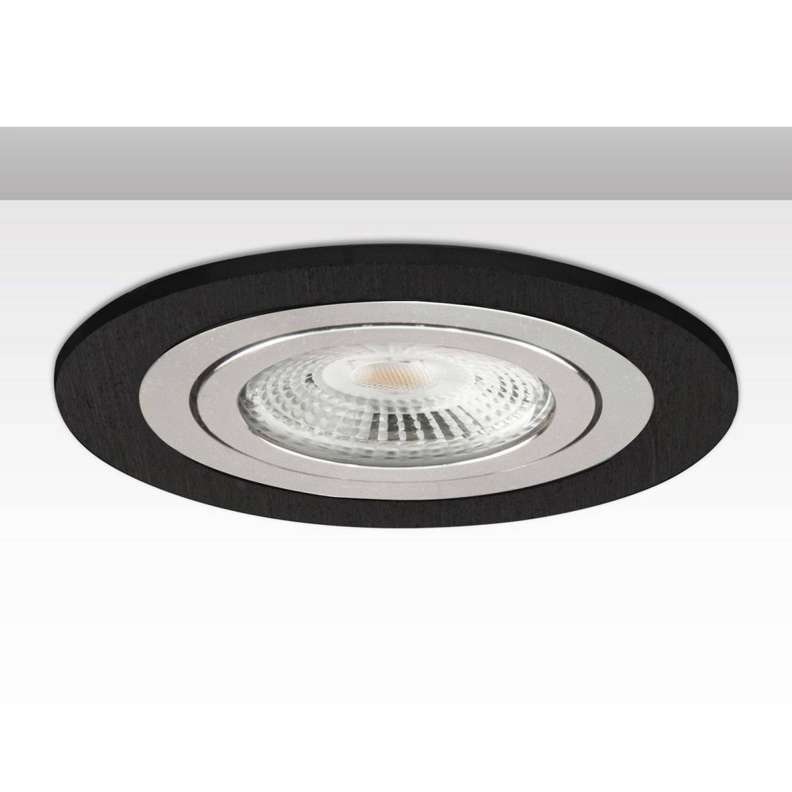 ISOLED Einbaurahmen f. Downlight Kombi f�r GU10/MR16, schwarz und Alu geb�rstet