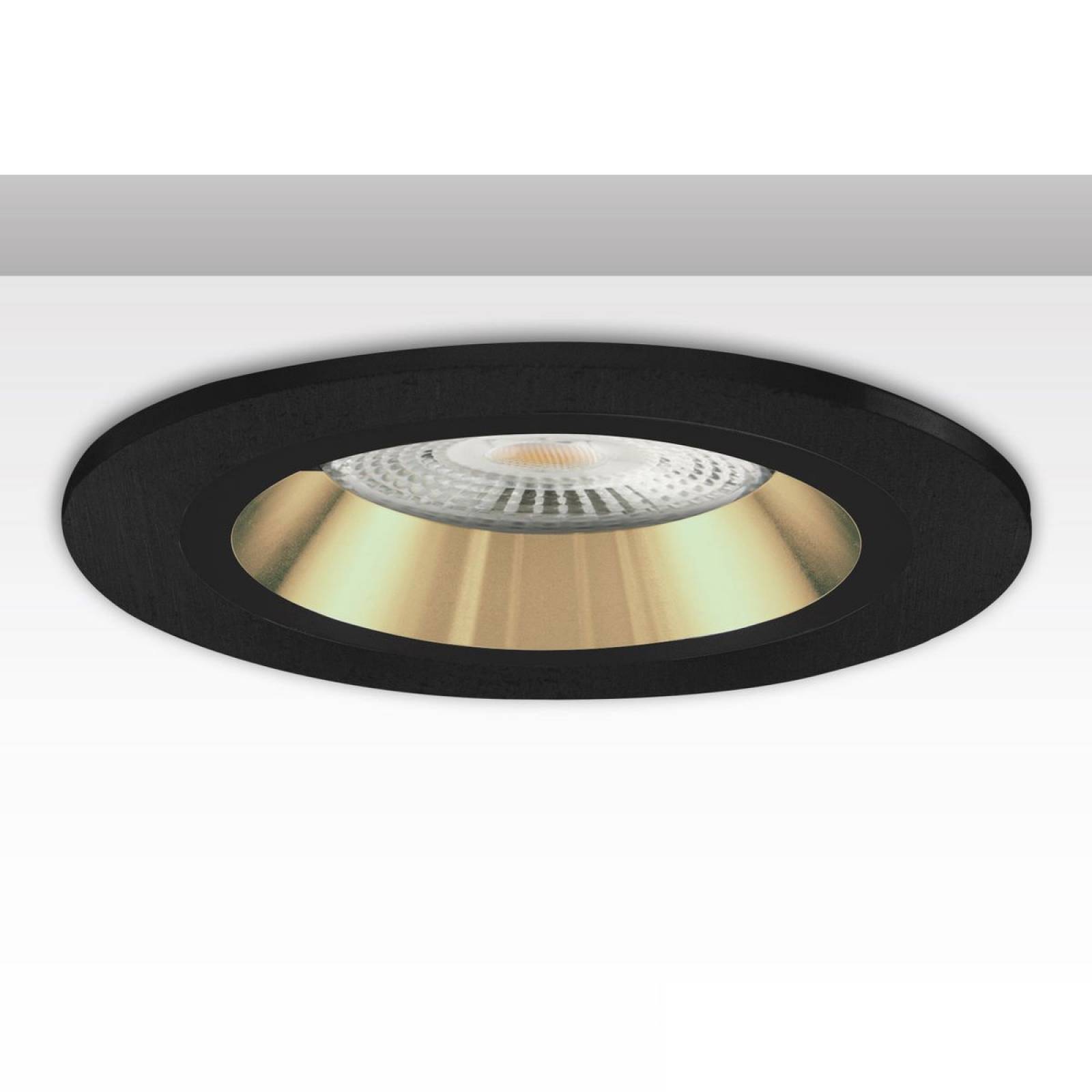 ISOLED Einbaurahmen f. Downlight Kombi f�r GU10/MR16, schwarz und schwarz-gold