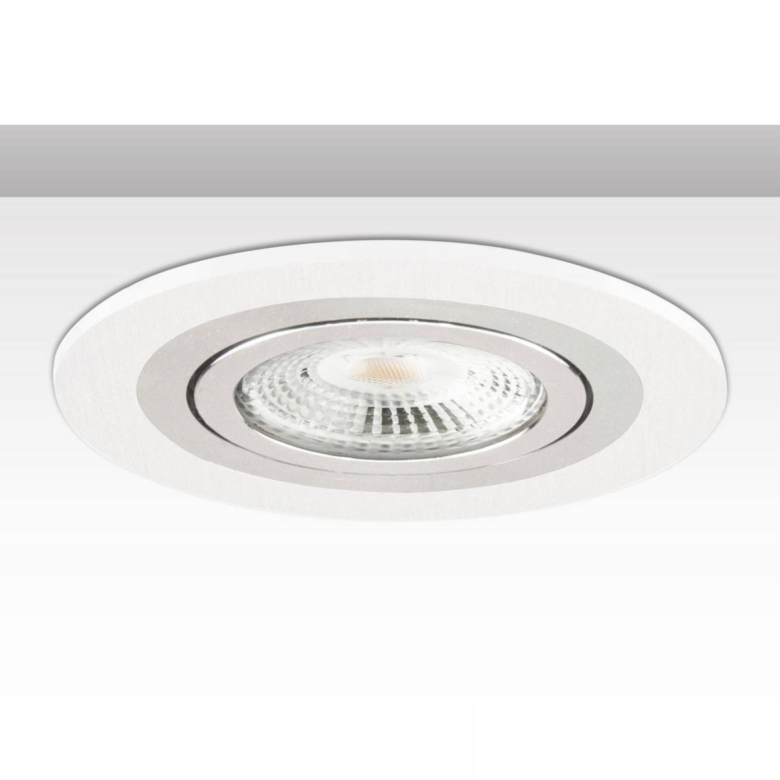 ISOLED Einbaurahmen f. Downlight Kombi f�r GU10/MR16, wei� und Alu geb�rstet