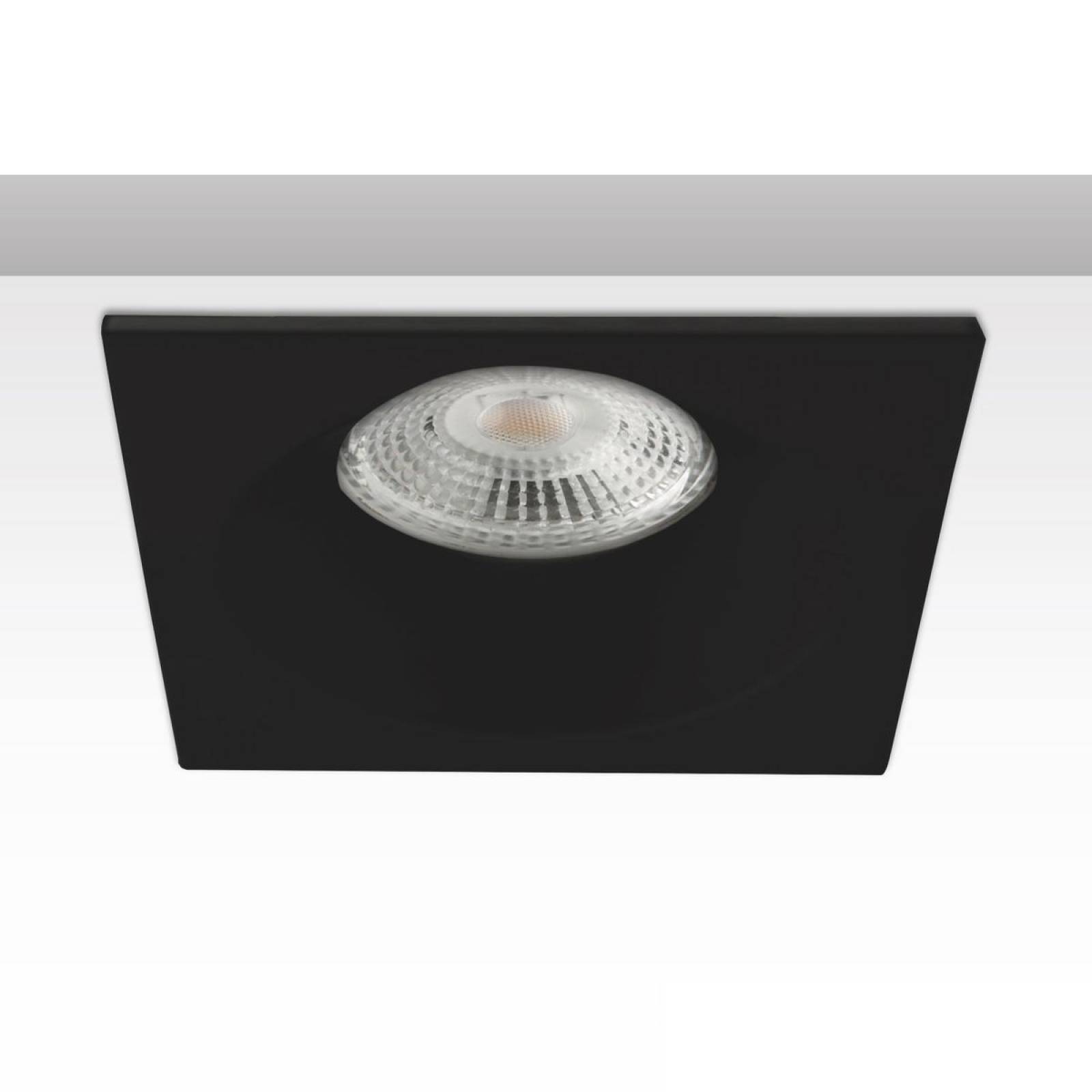 ISOLED Einbaurahmen r�ckversetzt eckig f�r GU10/MR16 schwarz, mit Glaslinse