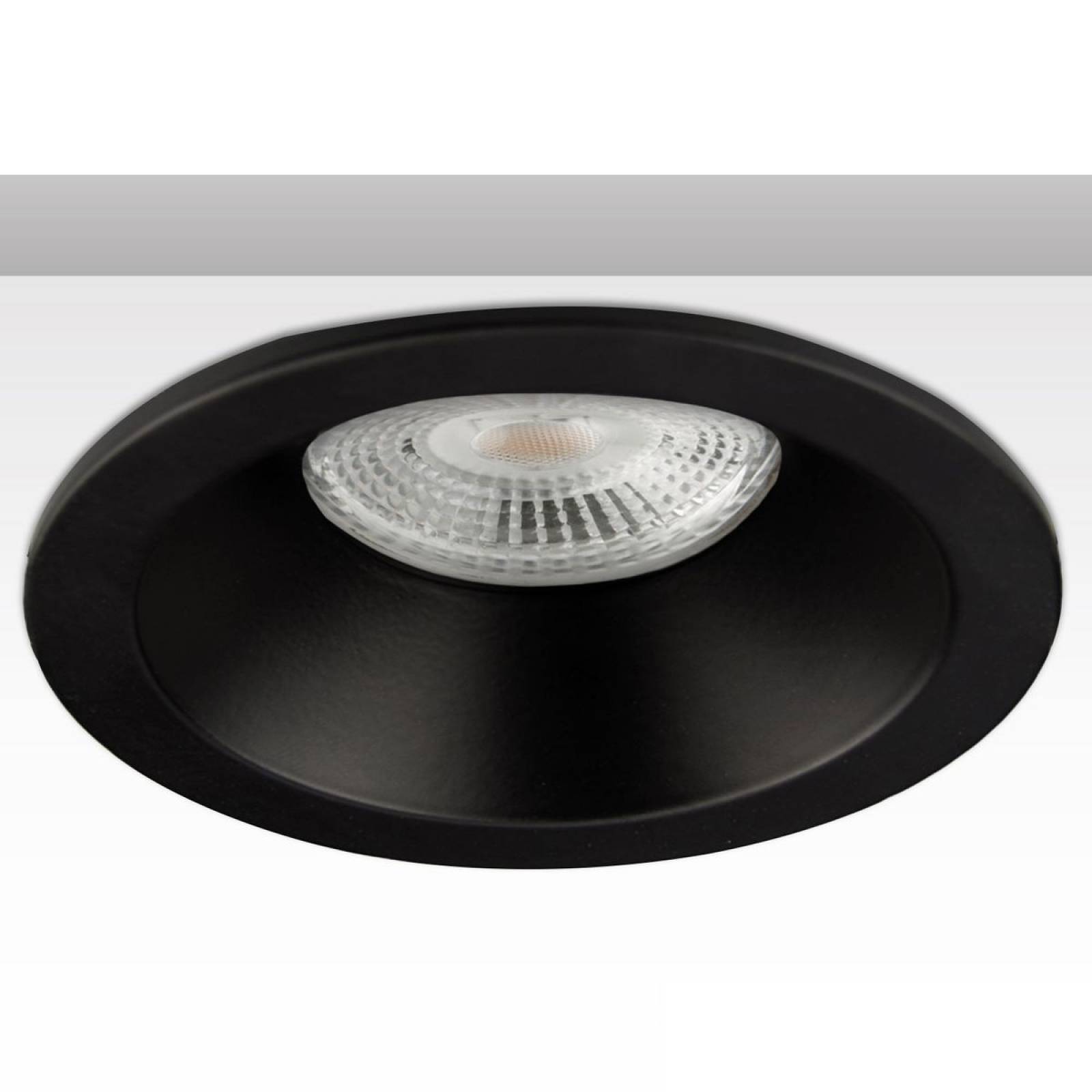ISOLED Einbaurahmen r�ckversetzt rund f�r GU10/MR16 schwarz, mit Glaslinse