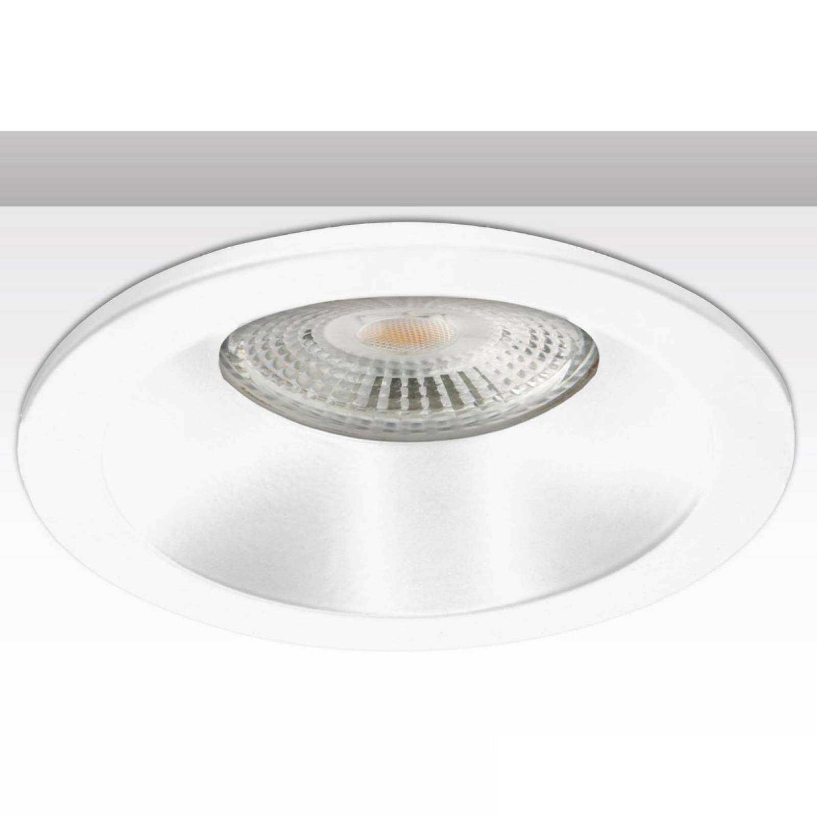ISOLED Einbaurahmen r�ckversetzt rund f�r GU10/MR16 wei�, mit Glaslinse