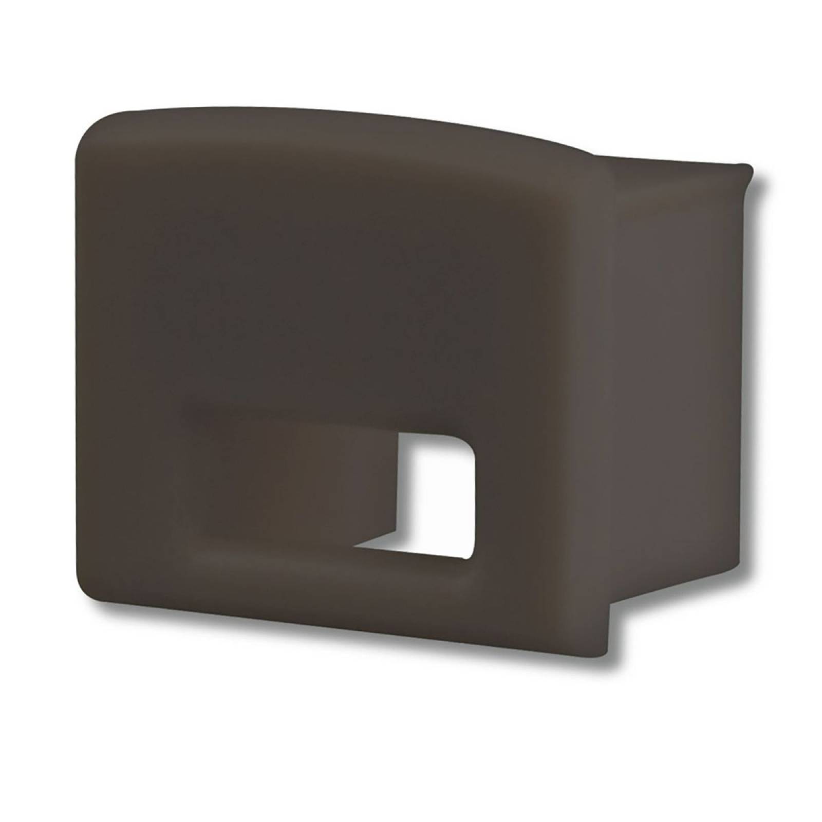 ISOLED Endkappe EC11B schwarz f�r Profil SURF12 BORDERLESS mit Kabeldurchf�hrung, 1 STK