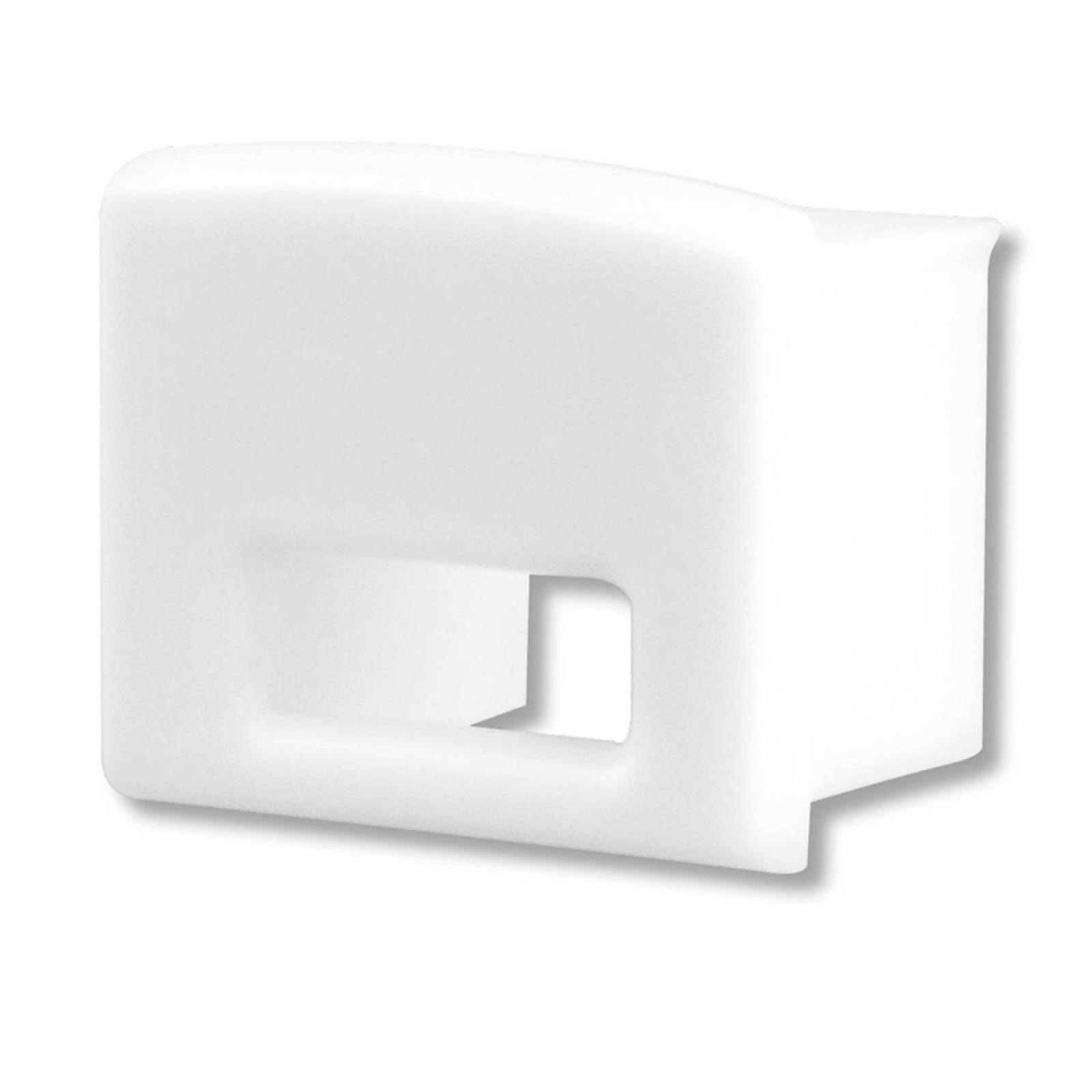 ISOLED Endkappe EC11W wei� f�r Profil SURF12 BORDERLESS mit Kabeldurchf�hrung, 1 STK