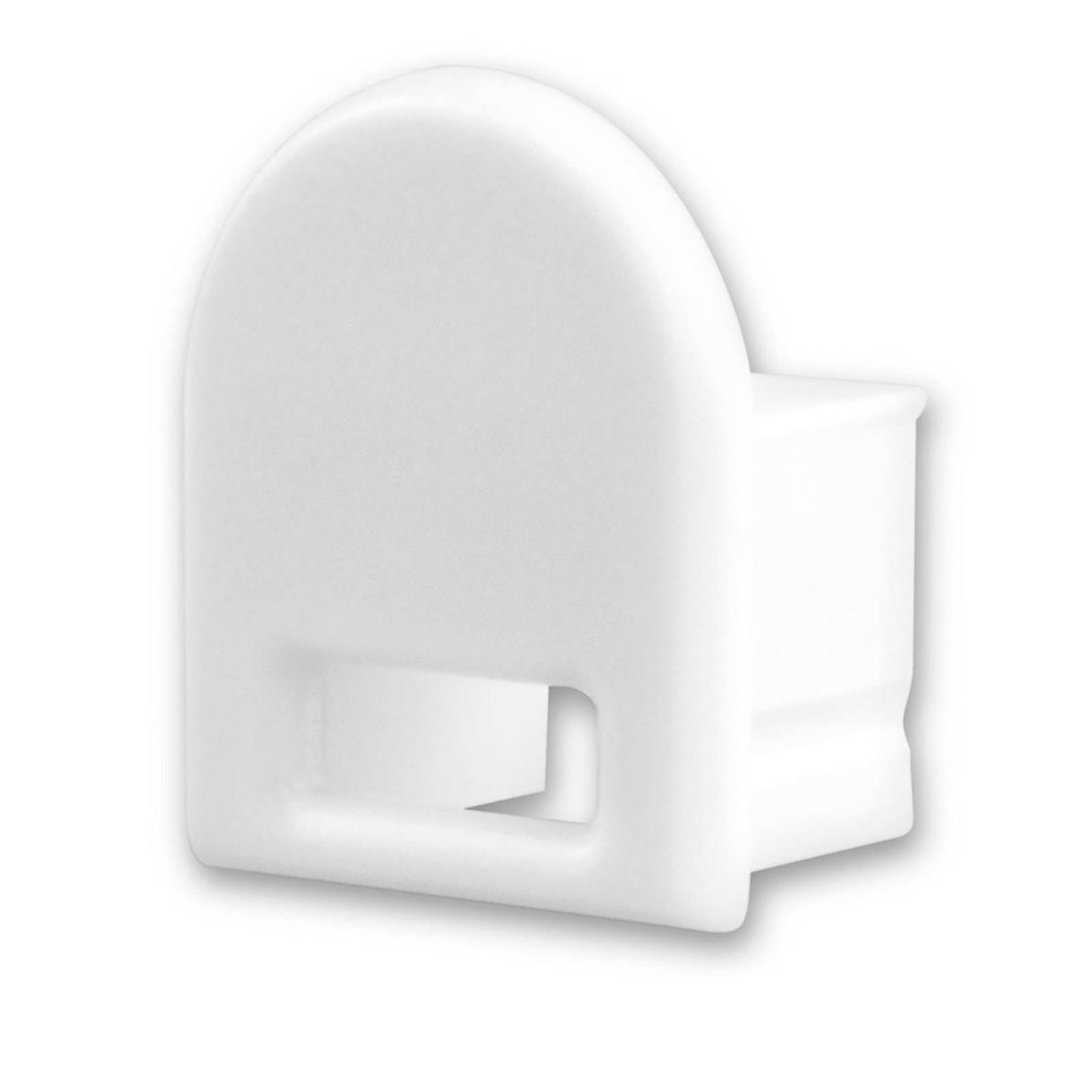 ISOLED Endkappe EC14W wei� f�r Profil SURF12 BORDERLESS mit Kabeldurchf�hrung, 1 STK