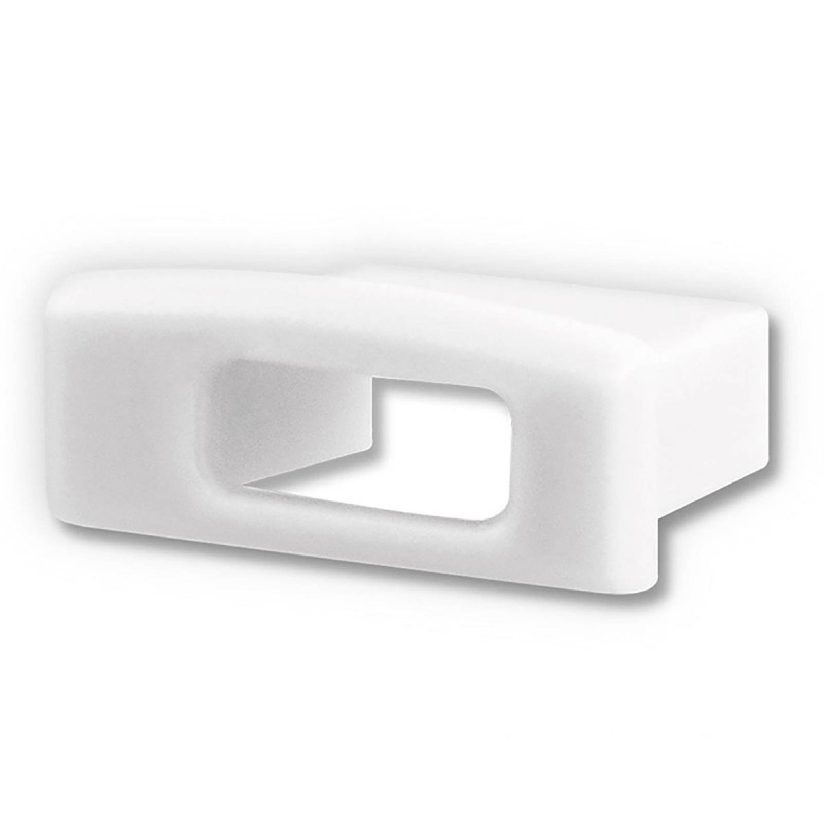 ISOLED Endkappe wei� f Profil SURF12 BORDERLESS FLAT in Verb. mit COVER3, +Kabeldurchf.