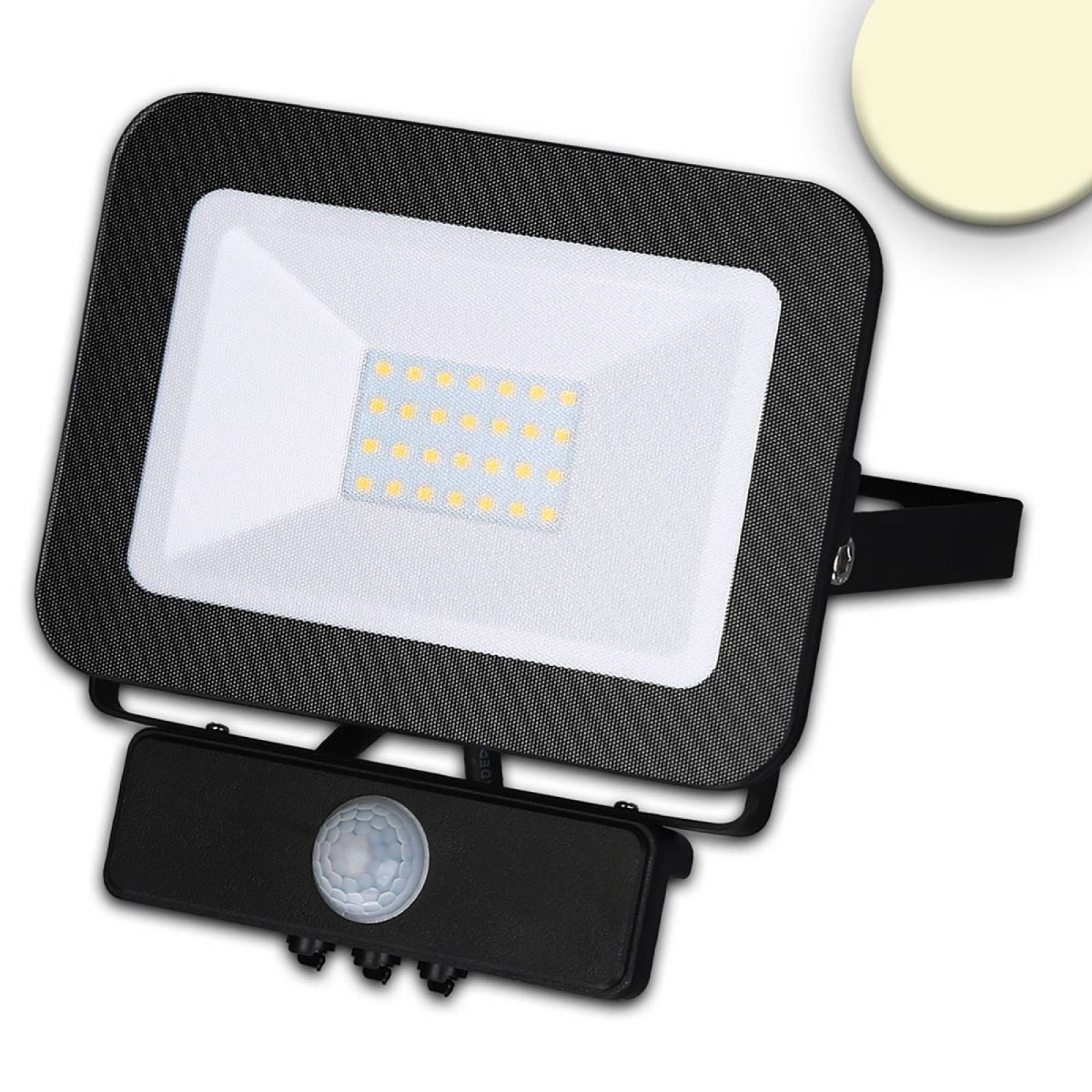 ISOLED LED Fluter m. PIR-Bewegungssensor 30W, warmweiss, IP65, , 3000K, 2700lm