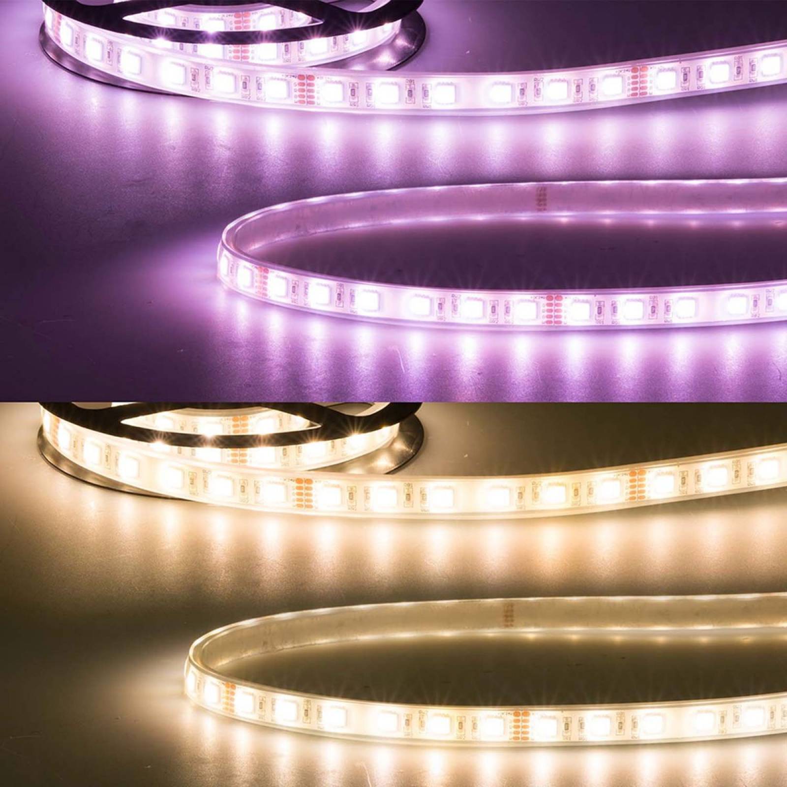 ISOLED LED Stripe AQUA RGBWW IP68 wasserdicht, klar, 24V, 19W/m, 5m, Breite 12,5mm