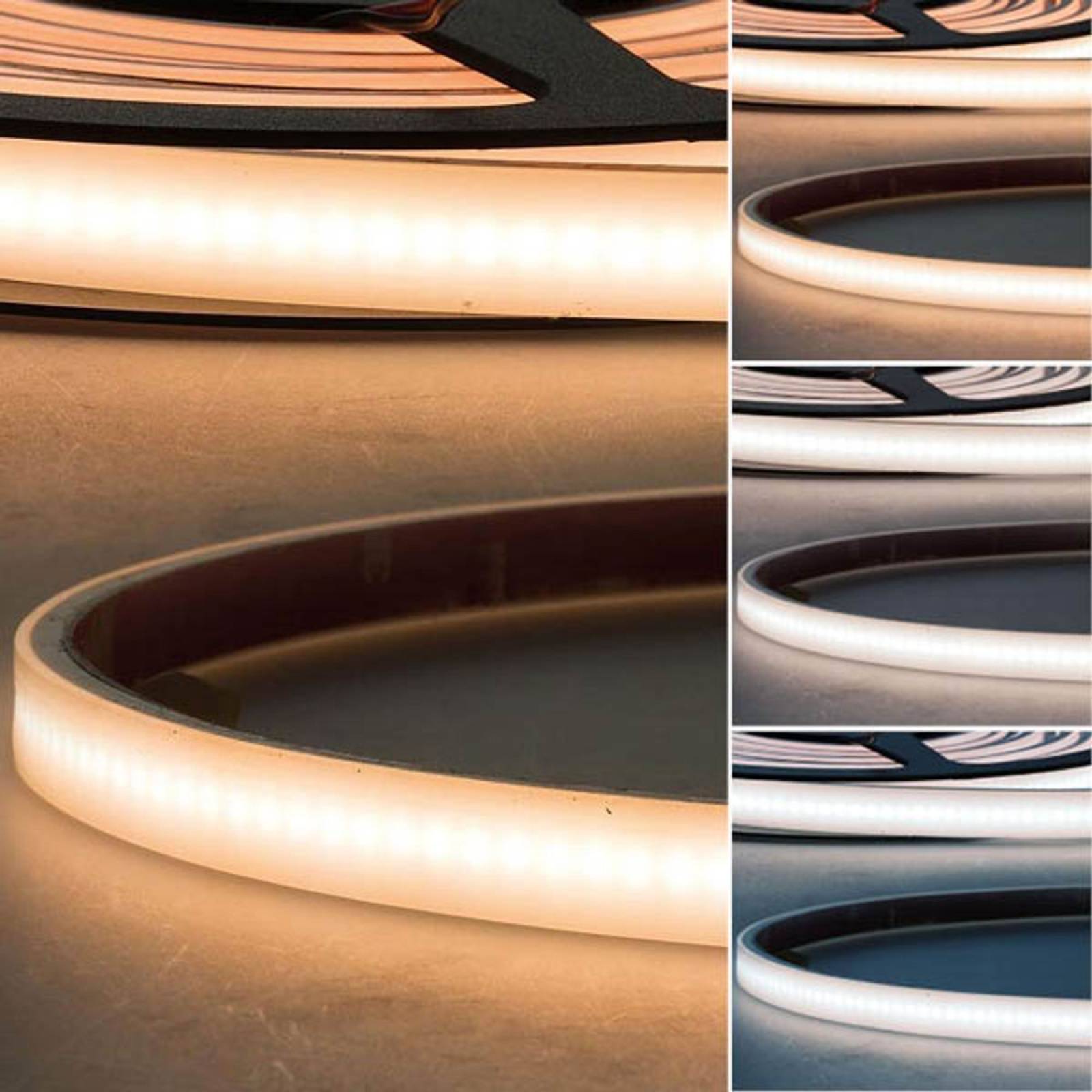 ISOLED LED Stripe AQUA milchig 24V, 5m, 10W/m, wasserdicht IP67, 800lm/m, B:13mm