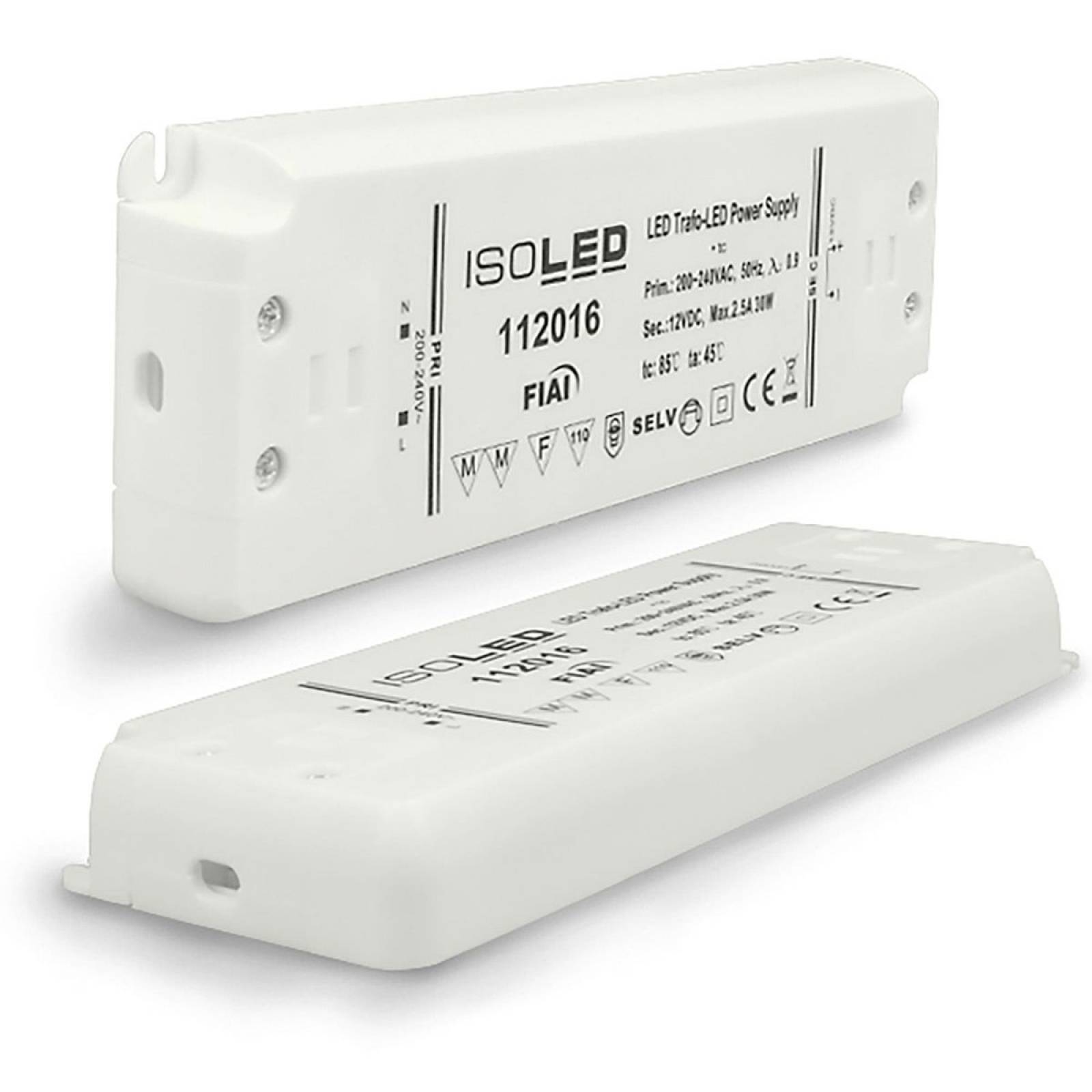 ISOLED LED Trafo 12V/DC, 0-30W, ultraflach wei�