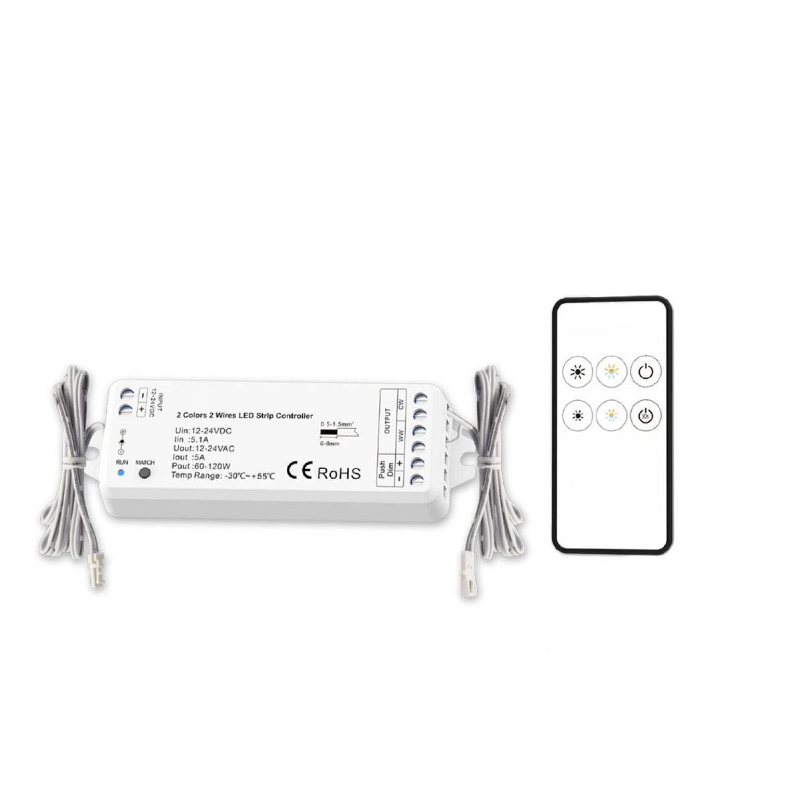 ISOLED MiniAMP LED Wei�dynamischer Push/Funk PWM-Controller, inkl. Fernbedienung