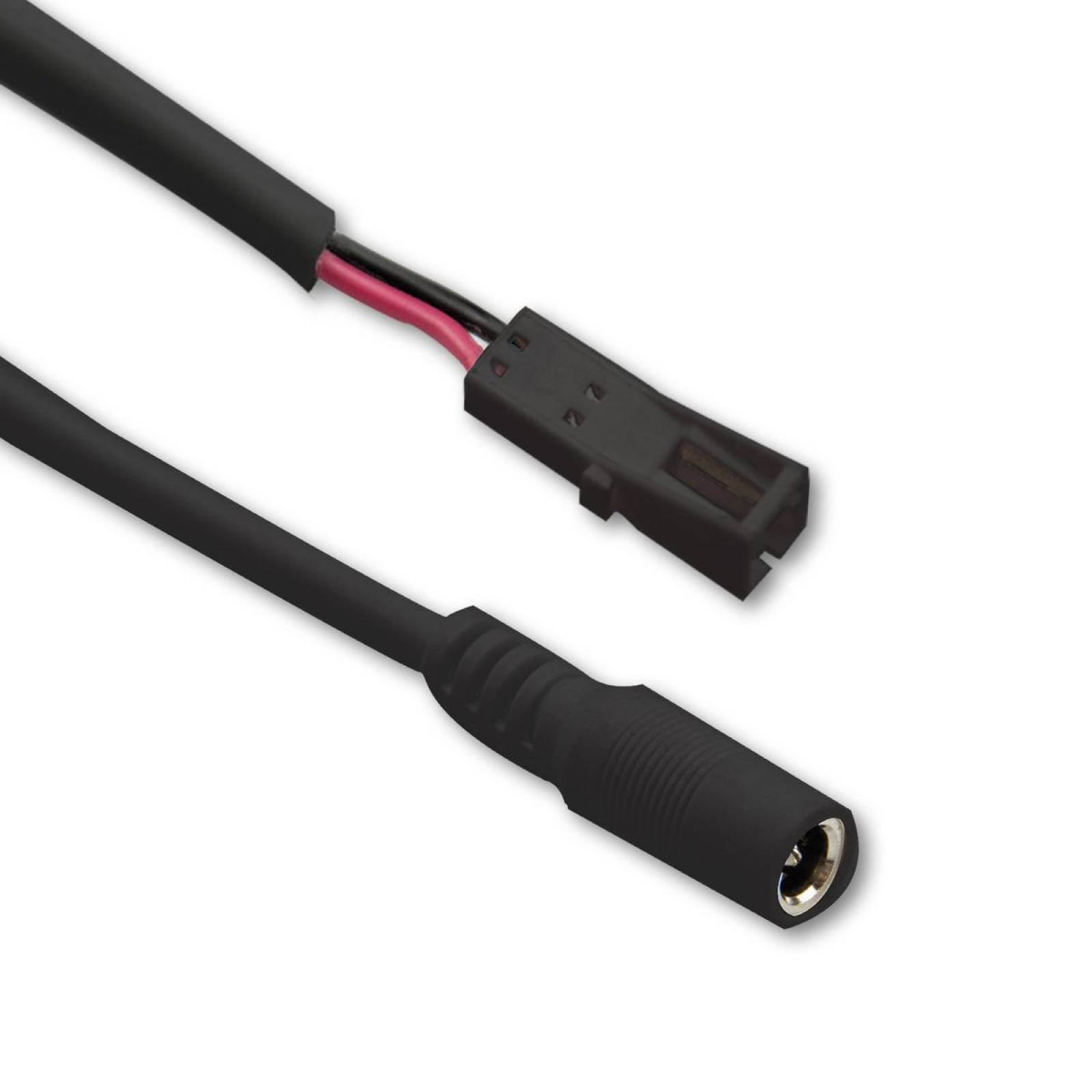 ISOLED Rundstecker Female auf MiniAMP Female Adapter, 10cm, Schwarz