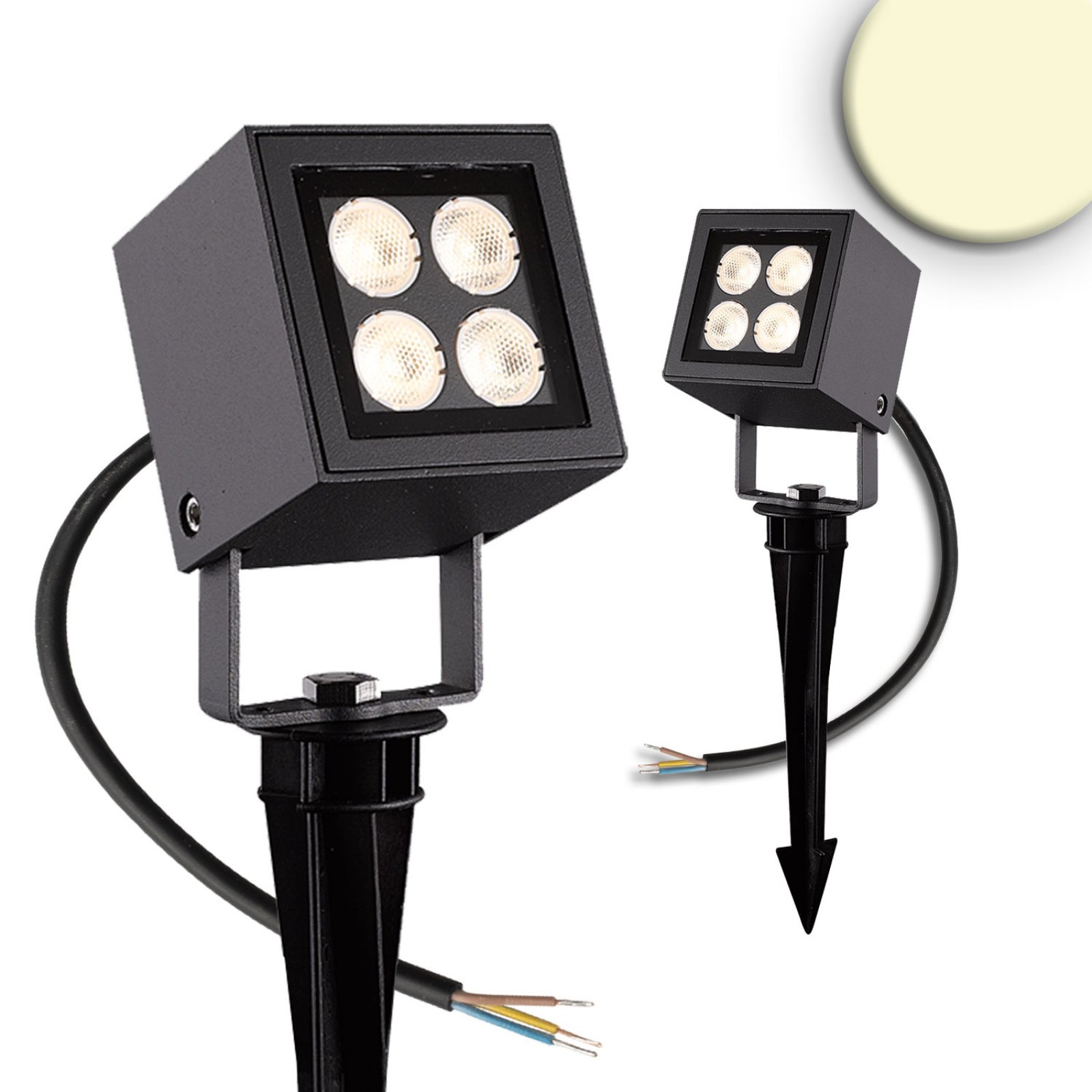 Isoeld Erdspie�strahler Cube IP65, LED 4x2W CREE, warmwei�