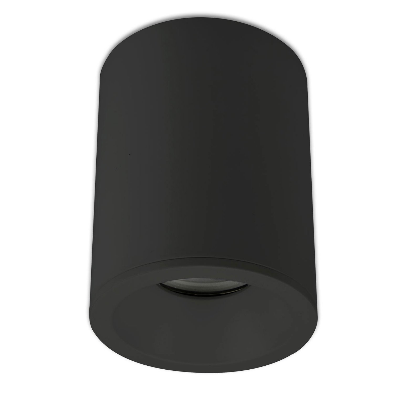 Isoled Au�en-/Deckenaufbauleuchte rund, GU10 Sockel, IP65, schwarz matt