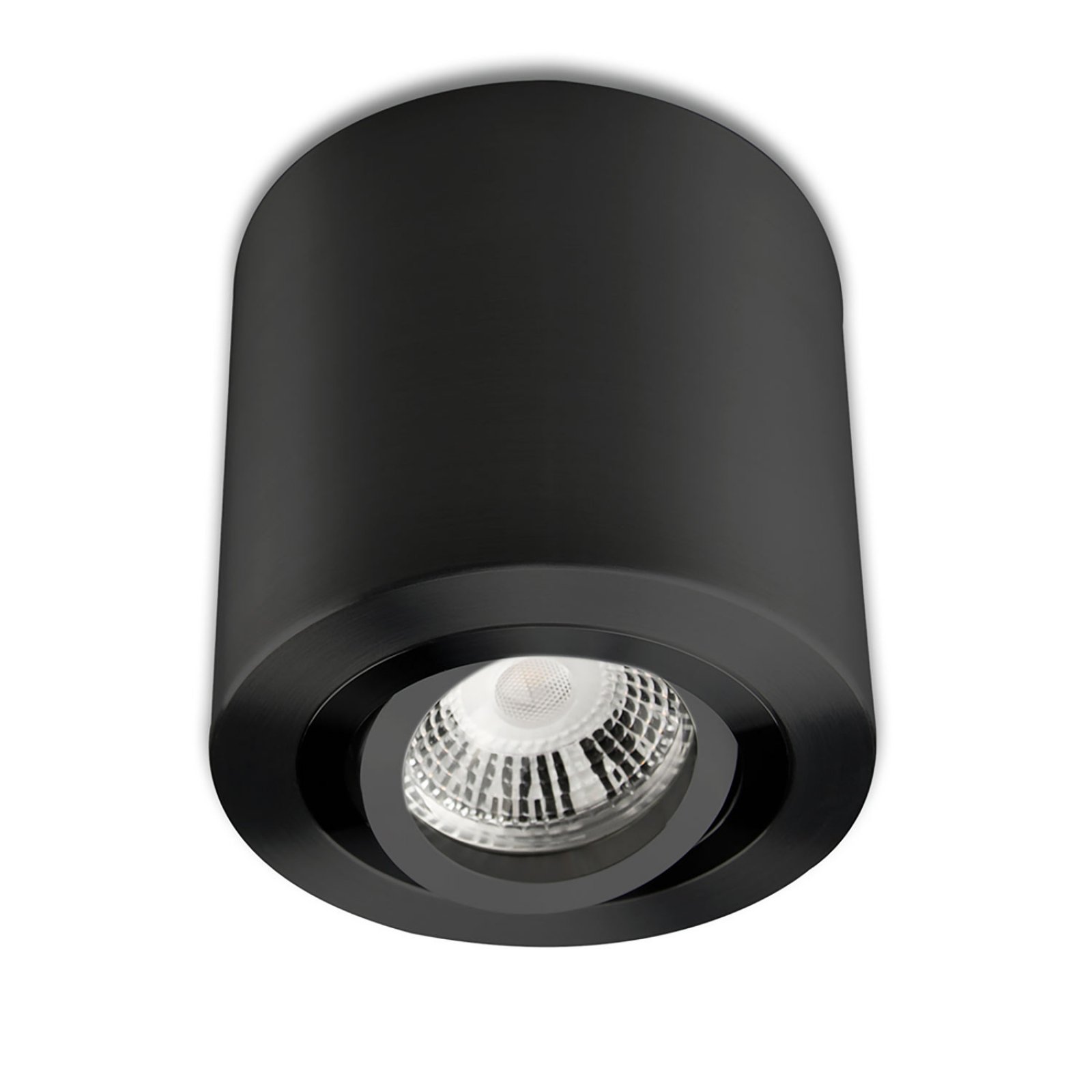 Isoled Deckenaufbauleuchte rund, GU10 Sockel/MR16, Alu schwarz, ohne Leuchtmittel