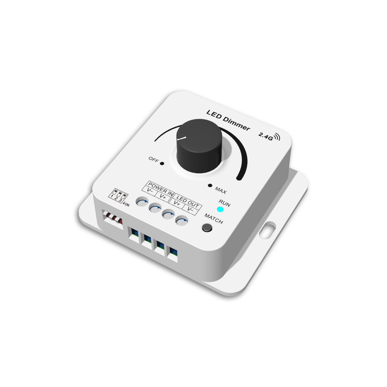 Isoled Sys-Pro Funk Multi-PWM Drehdimmer, 3s Soft-On/Soft-Off, 1 Kanal, 12-24V DC 8A, 36-48V DC 6A