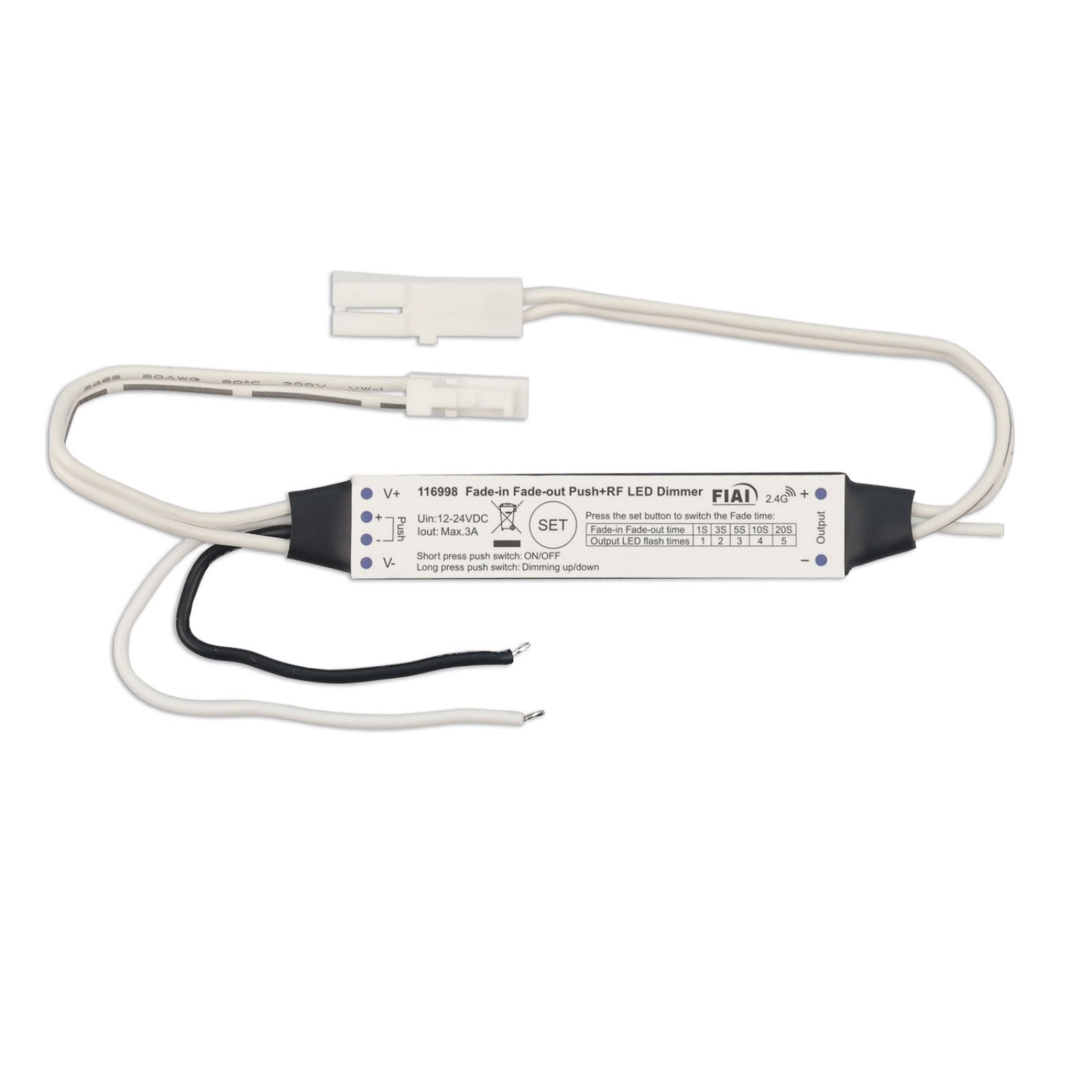 Isoled Sys-Pro Push/Funk Mini Soft-On PWM-Dimmer MiniAMP, 12-24V DC, 3A