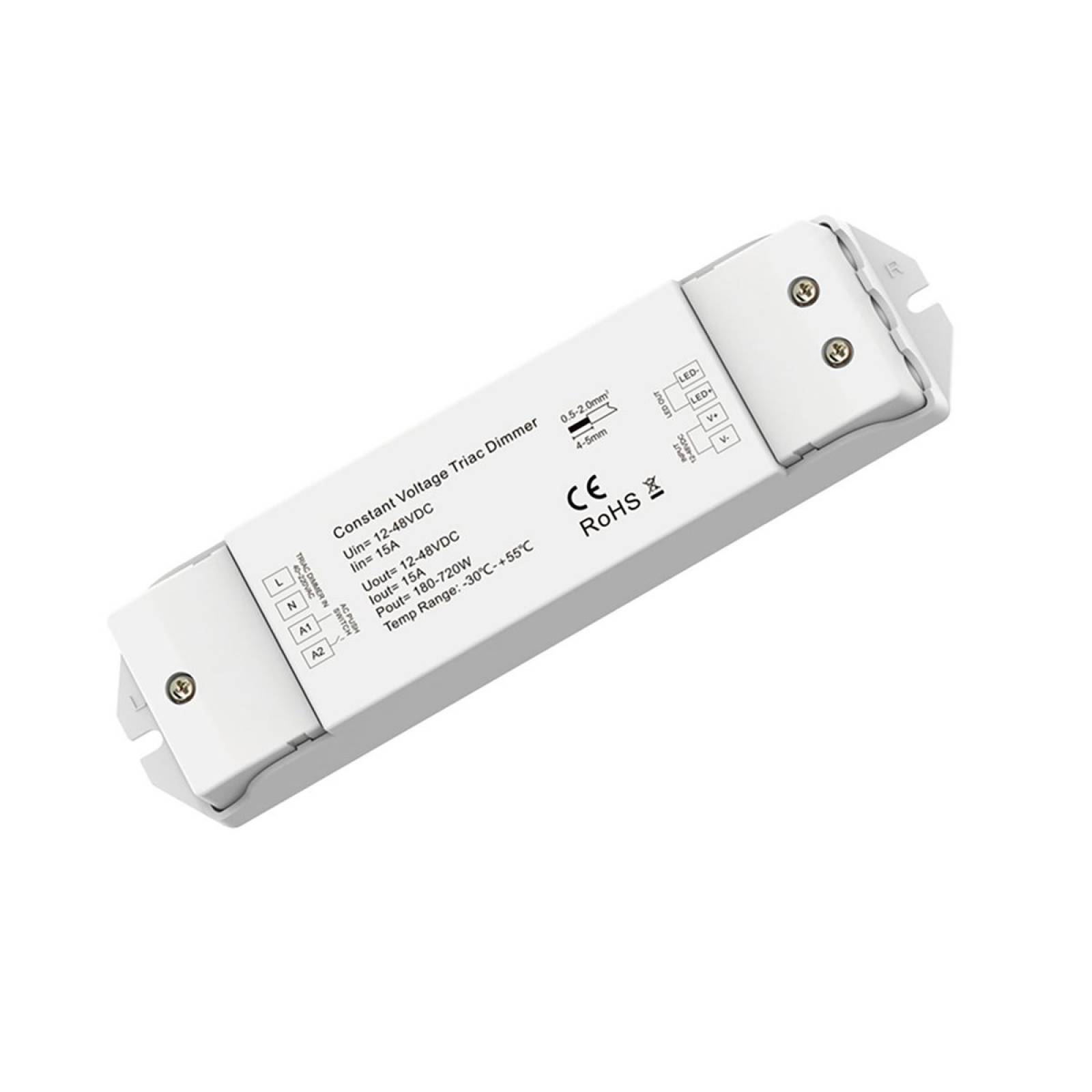 Isoled Sys-Pro Triac Input PWM Dimmer 1 Kanal, 40-230V, 12-48V DC, 15A, wei�
