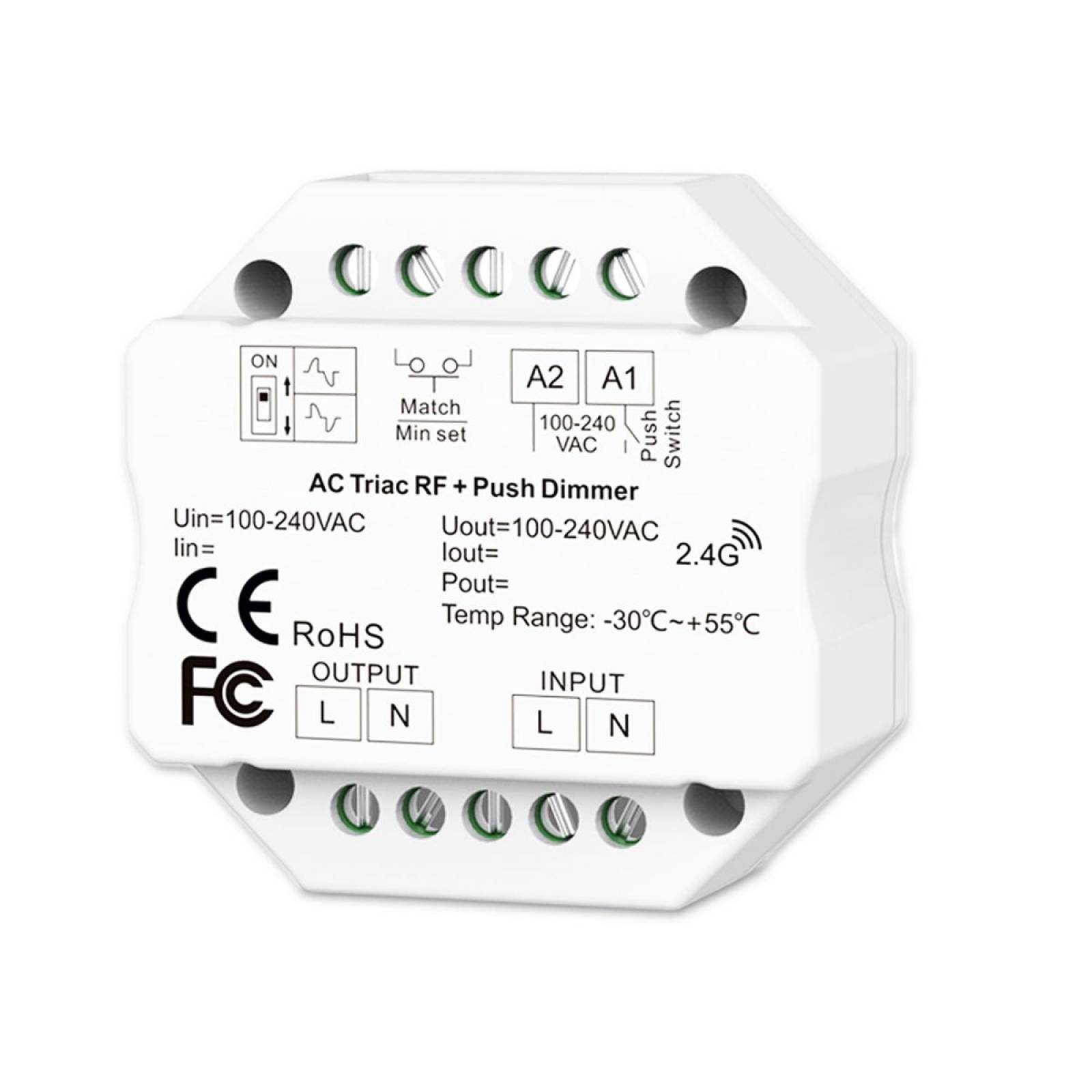 Isoled Sys-Pro Universal-Push-Dimmer Mesh-Triac 230V