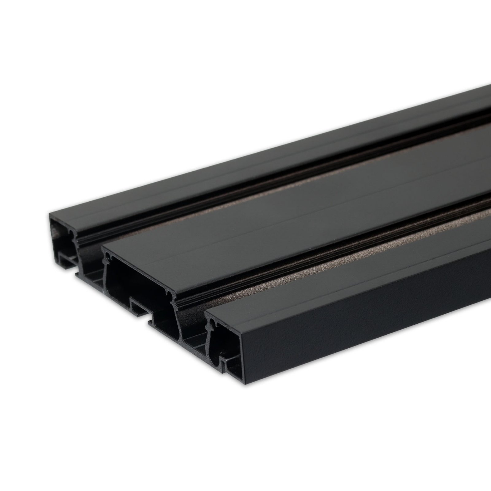 Isoled Vorhangprofil, Alu-Profil,  Curtain10 DOUBLE, schwarz RAL9005, 2m