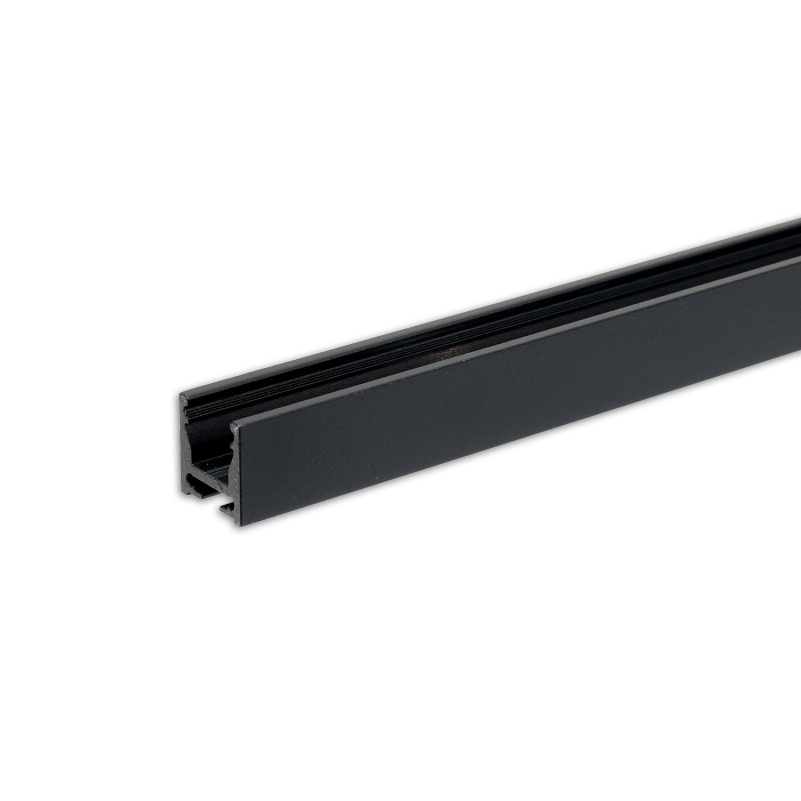 Isoled Vorhangprofil, Alu-Profil,  Curtain10 ONE FLAT, schwarz RAL 9005, 2m