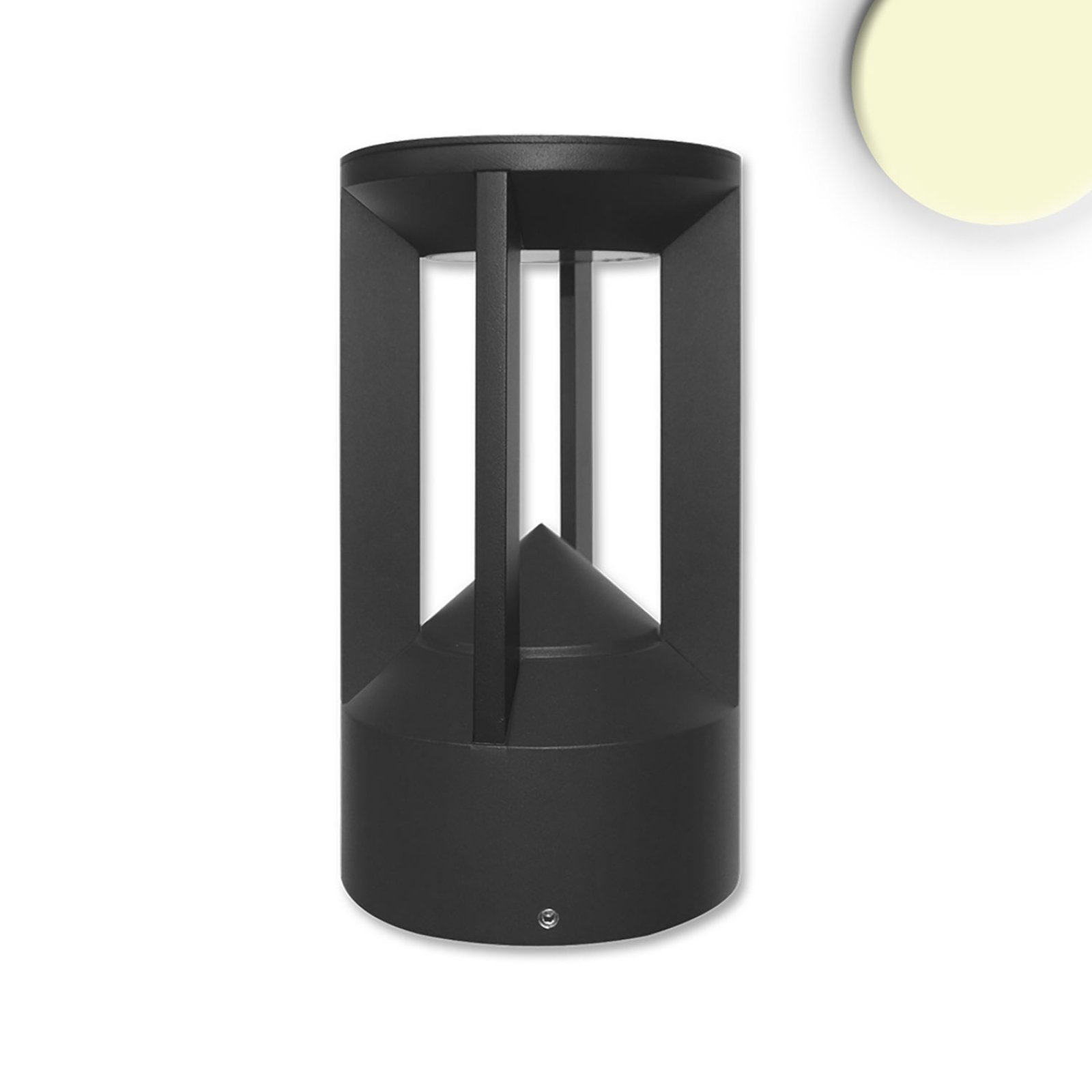 Isoled schwarze LED Pollerleuchte 4,9W warmwei�