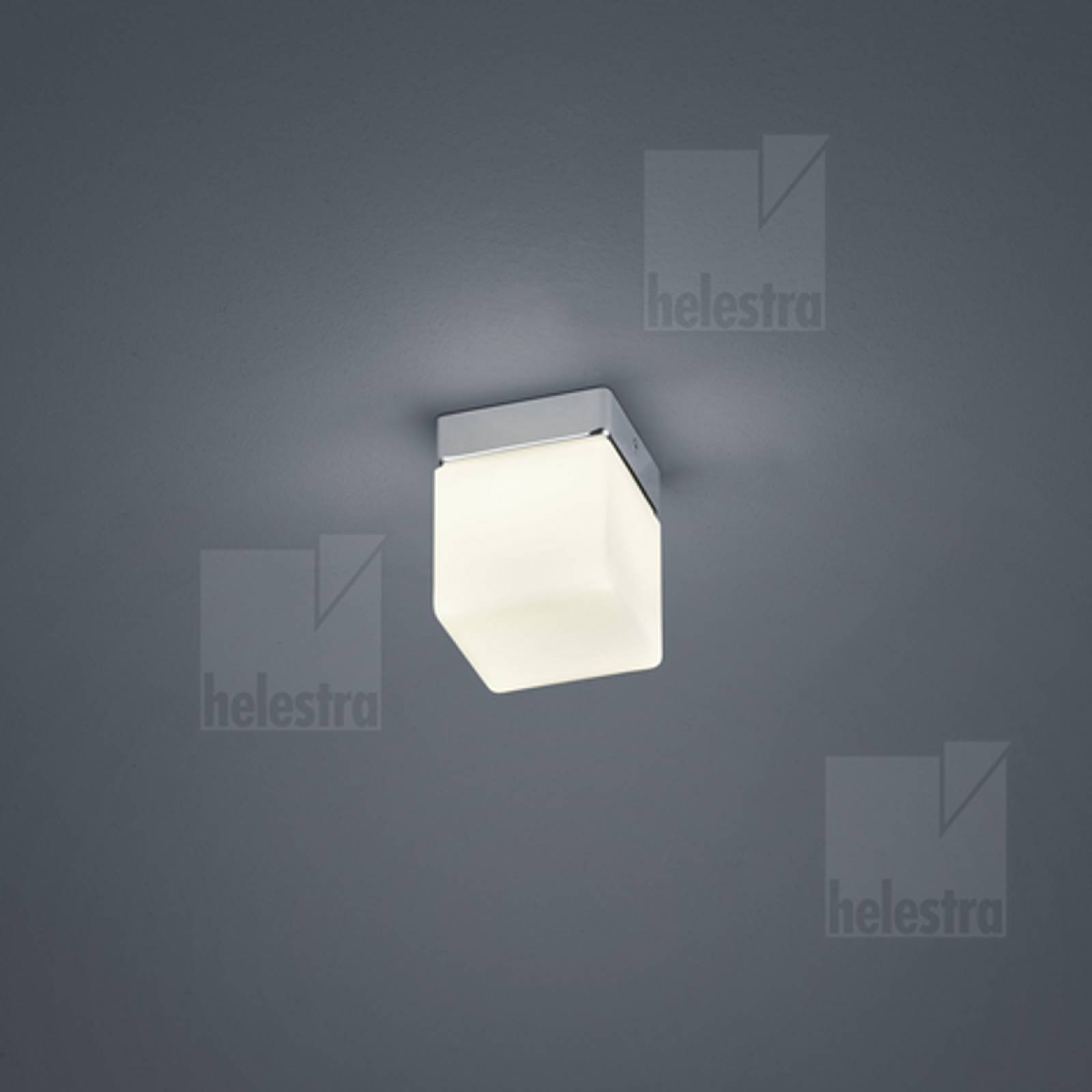 KETO Glas Deckenaufbauleuchte LED 6W, IP44 chrom, 10x10cm, warmwei�