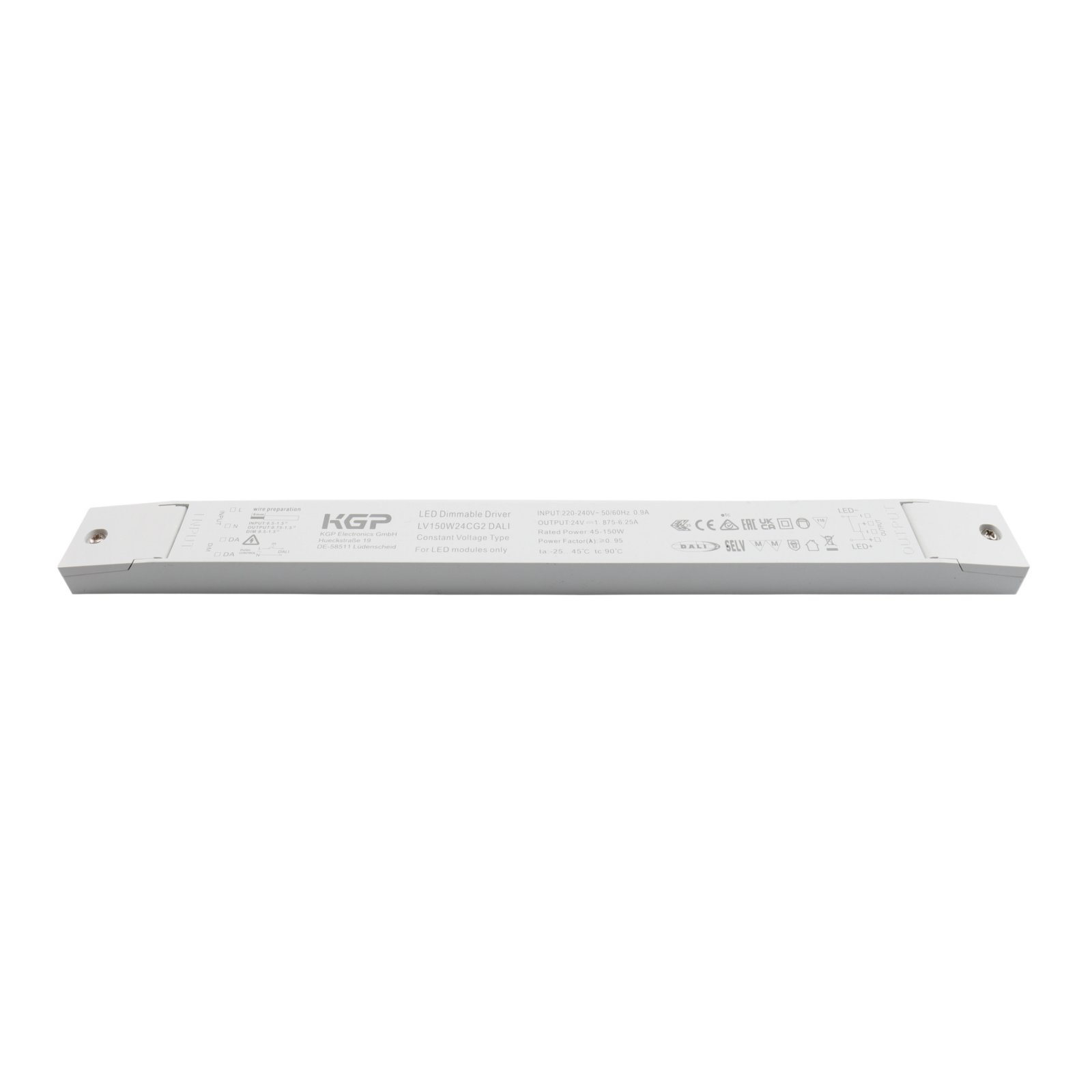 KGP, Dimmbares Netzger�t 24V (CV, DC) Long-Flat,LV150W24CG2 DALI 1.0 / DT6, DALI 2.0 / DT6, Push-Dim