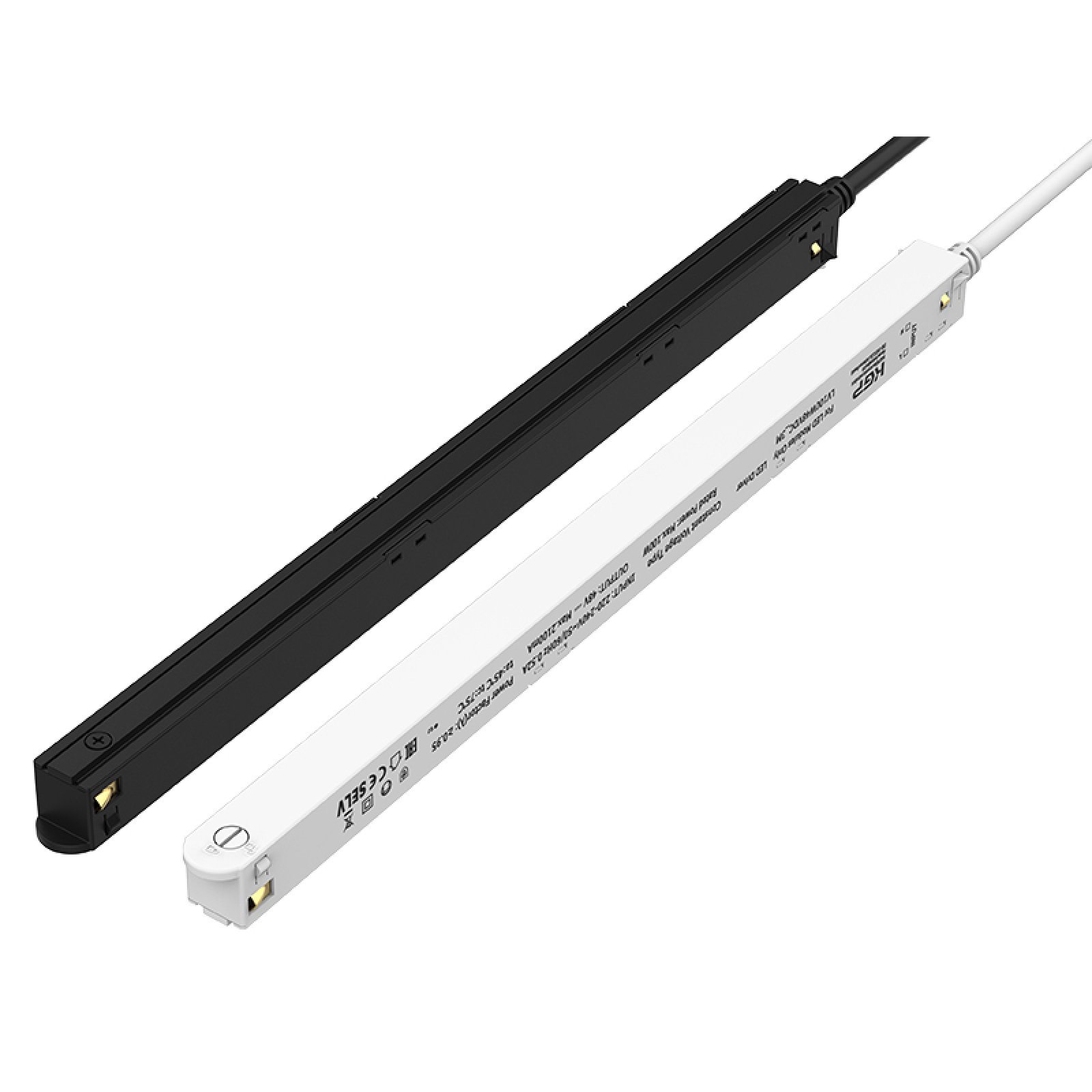 KGP Intrack-Trafo flat schwarz, 0-100W, 48V DC mit DALI-Durchverdrahtung