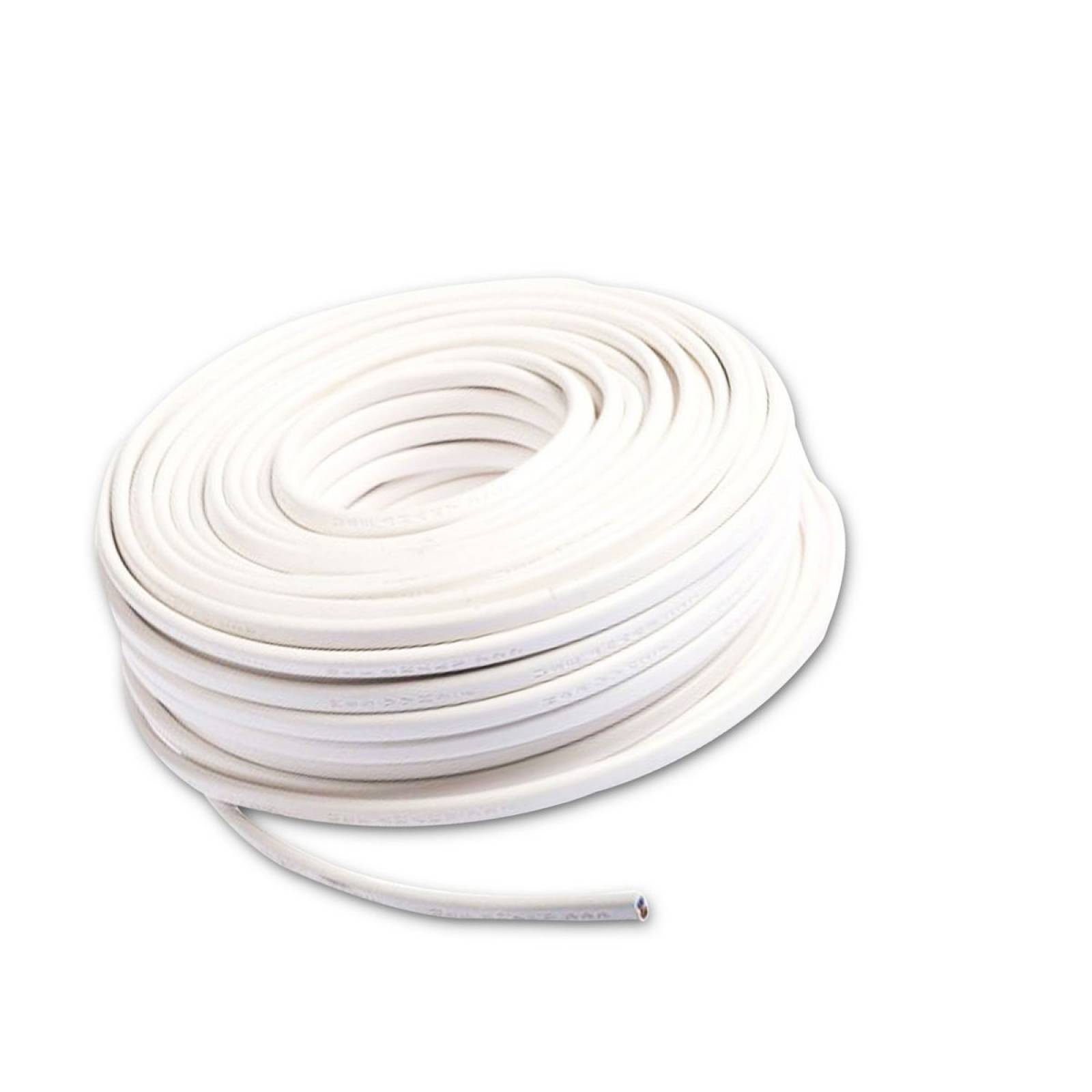 Kabel 25m Rolle 2-polig 0.75mm� H03VVH2-F PVC Mantel wei�, VDE halogenfrei, AWG18