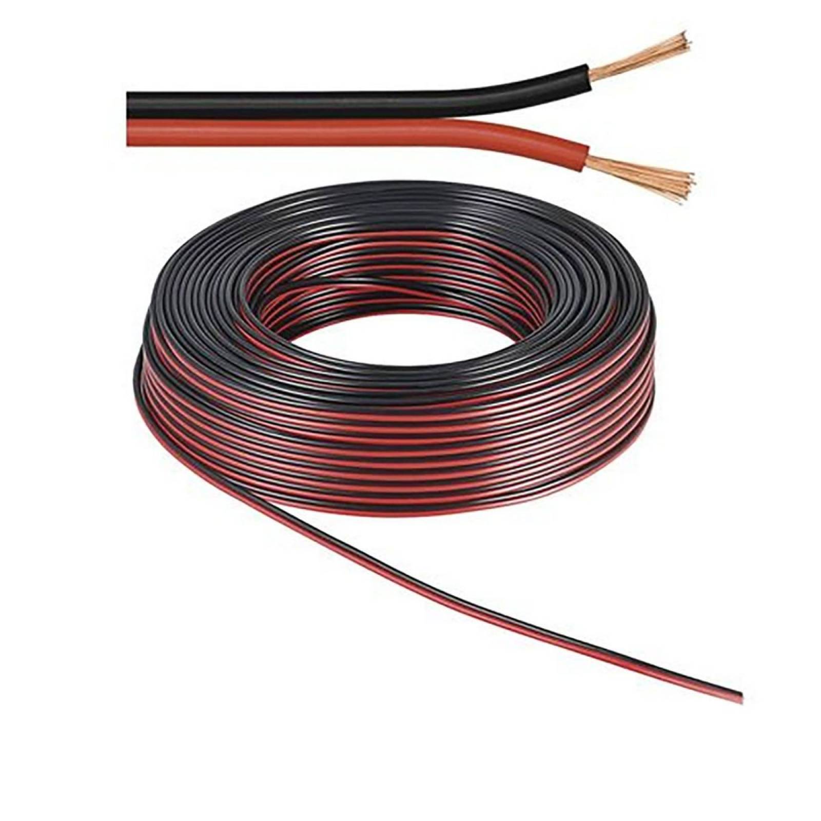 Kabel 50m Rolle 2-polig 1.5mm� H03VH-H YZWL, schwarz/rot, AWG16