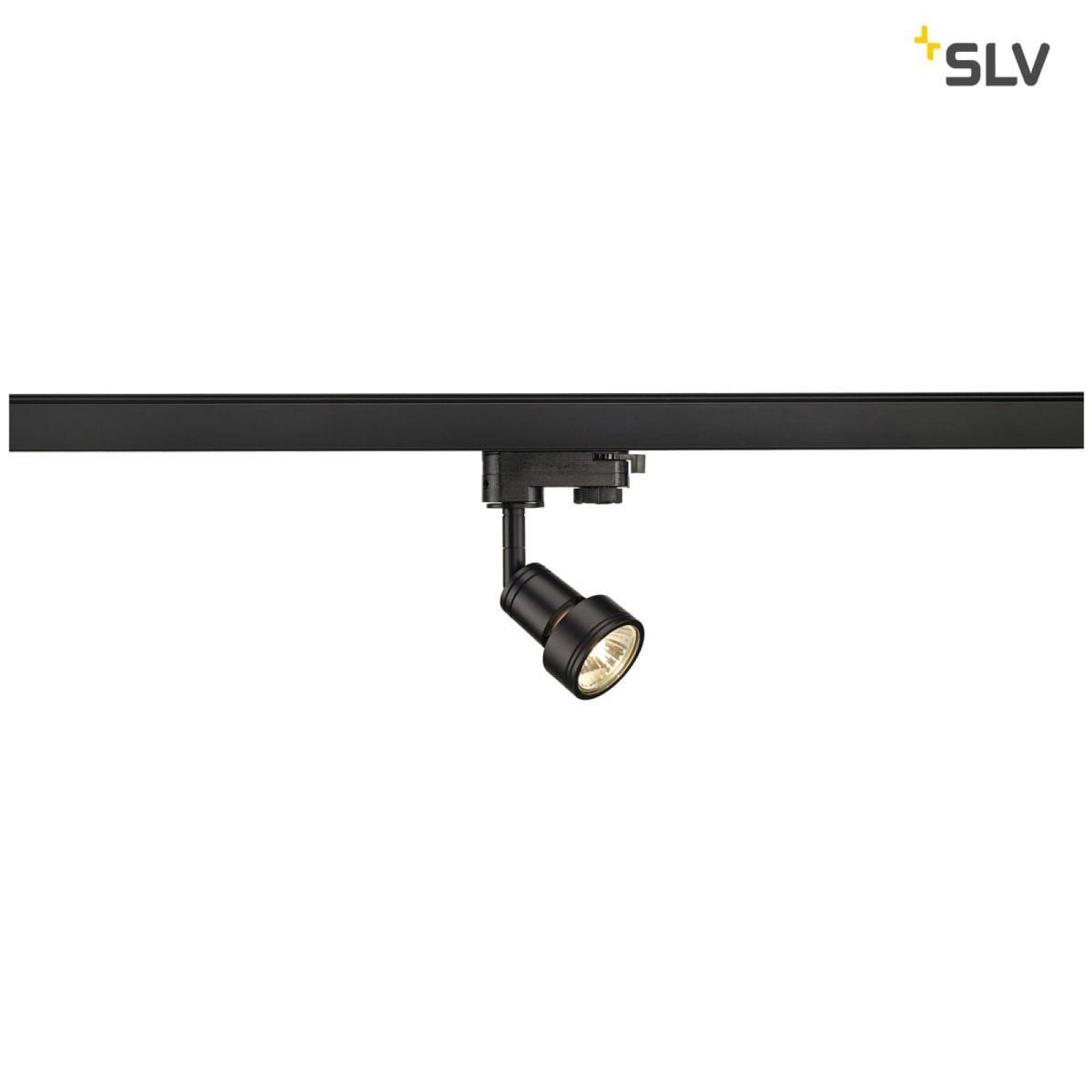 Kompakter SLV Strahler PURI, mit 3-Phasen Adapter, schwarz, GU10 max. 50W (ohne Leuchtmittel)