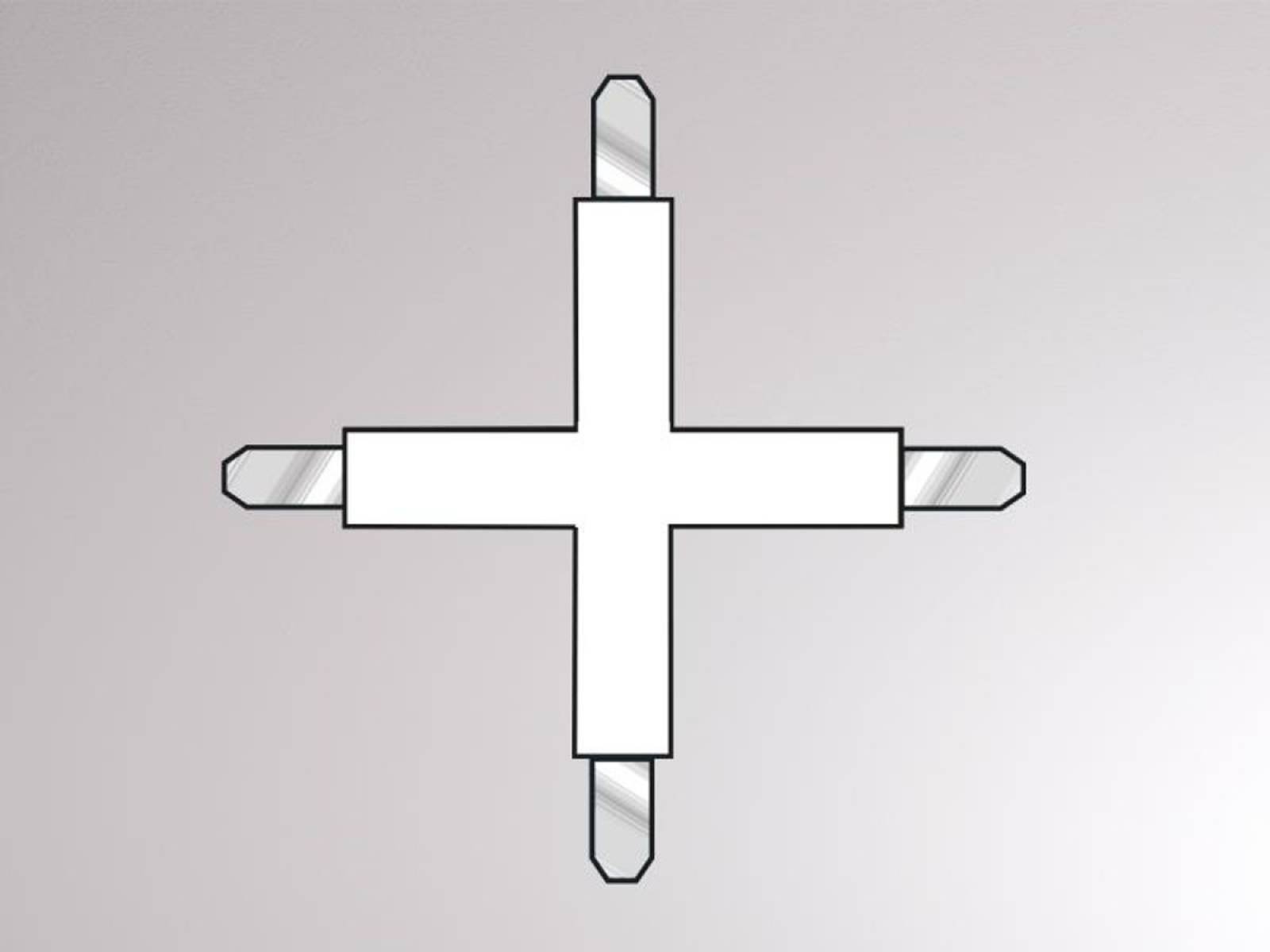 Kreuzverbinder f�r 2-Phasen-Schiene VOLARE TRACK, Alu eloxiert