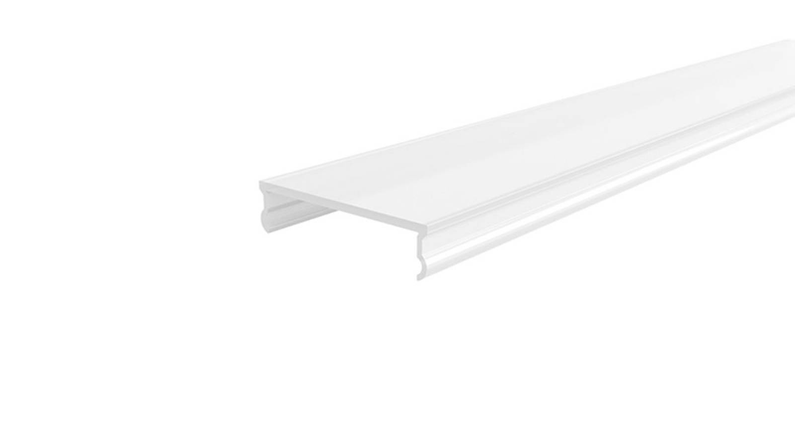Kunststoff Abdeckung EU-01-36 Wei�, milchig 40% Transmission, LxBxH 3000x38x9,4 mm