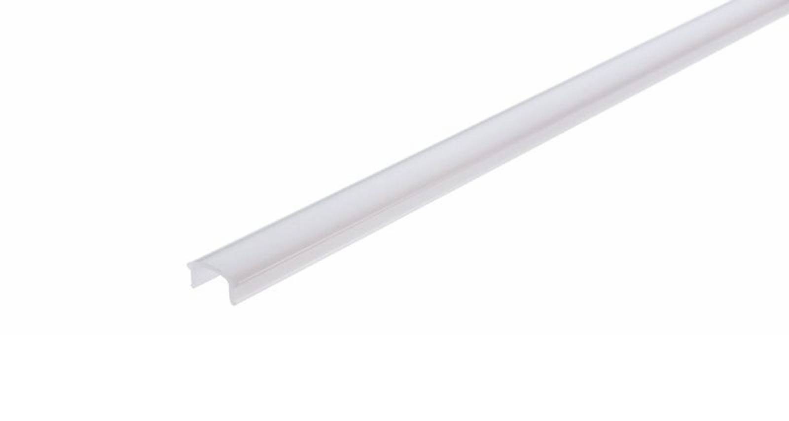 Kunststoff Abdeckung F-01-08 , milchig 40% Transmission, LxBxH 3000x12,5x6 mm