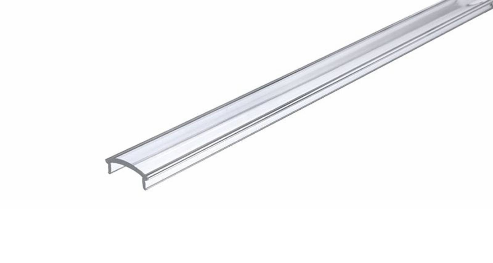 Kunststoff Abdeckung F-01-12 , klar 95% Transmission, LxBxH 3000x16,5x6,5 mm
