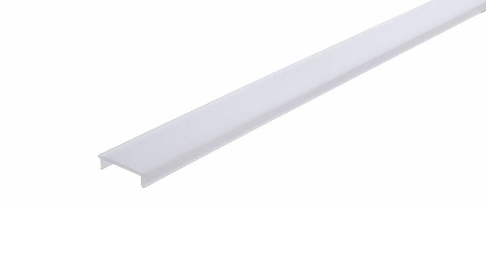Kunststoff Abdeckung P-01-15 , milchig 40% Transmission, LxBxH 3000x19,5x4,4 mm