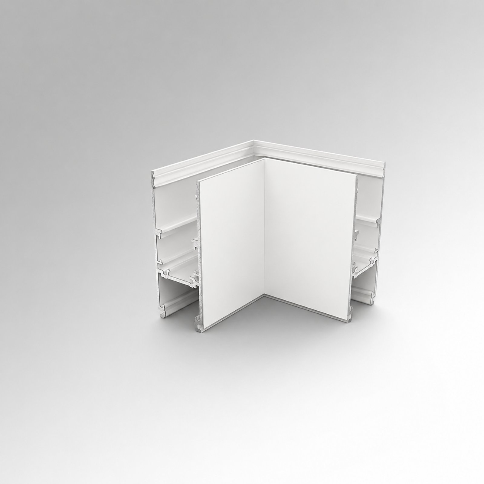 L-Verbinder links f�r IN48 TRACK Pendel-Stromschiene H-Form 48V wei�