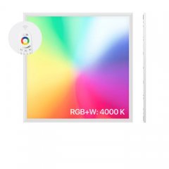 LED Panel 62x62 RGB+W 4000K kein Flimmern dimmbar, mit Trafo und Fernbedienung