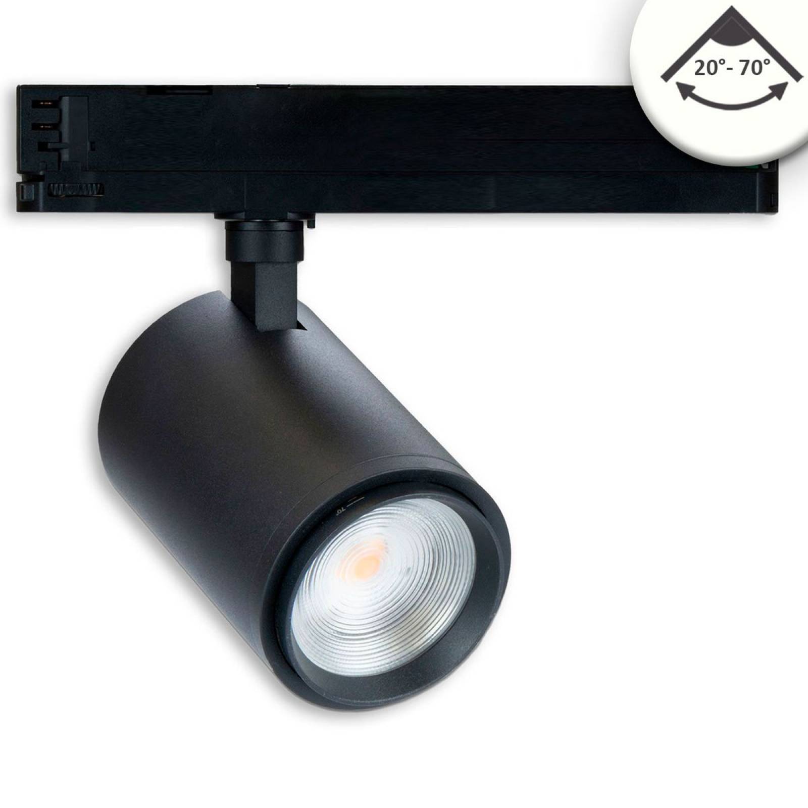 LED 3-Phasen-Strahler 42W, fokussierbar 20�-70�, schwarz matt, 4000K, 5200lm, CRI/Ra90, DALI dimmbar